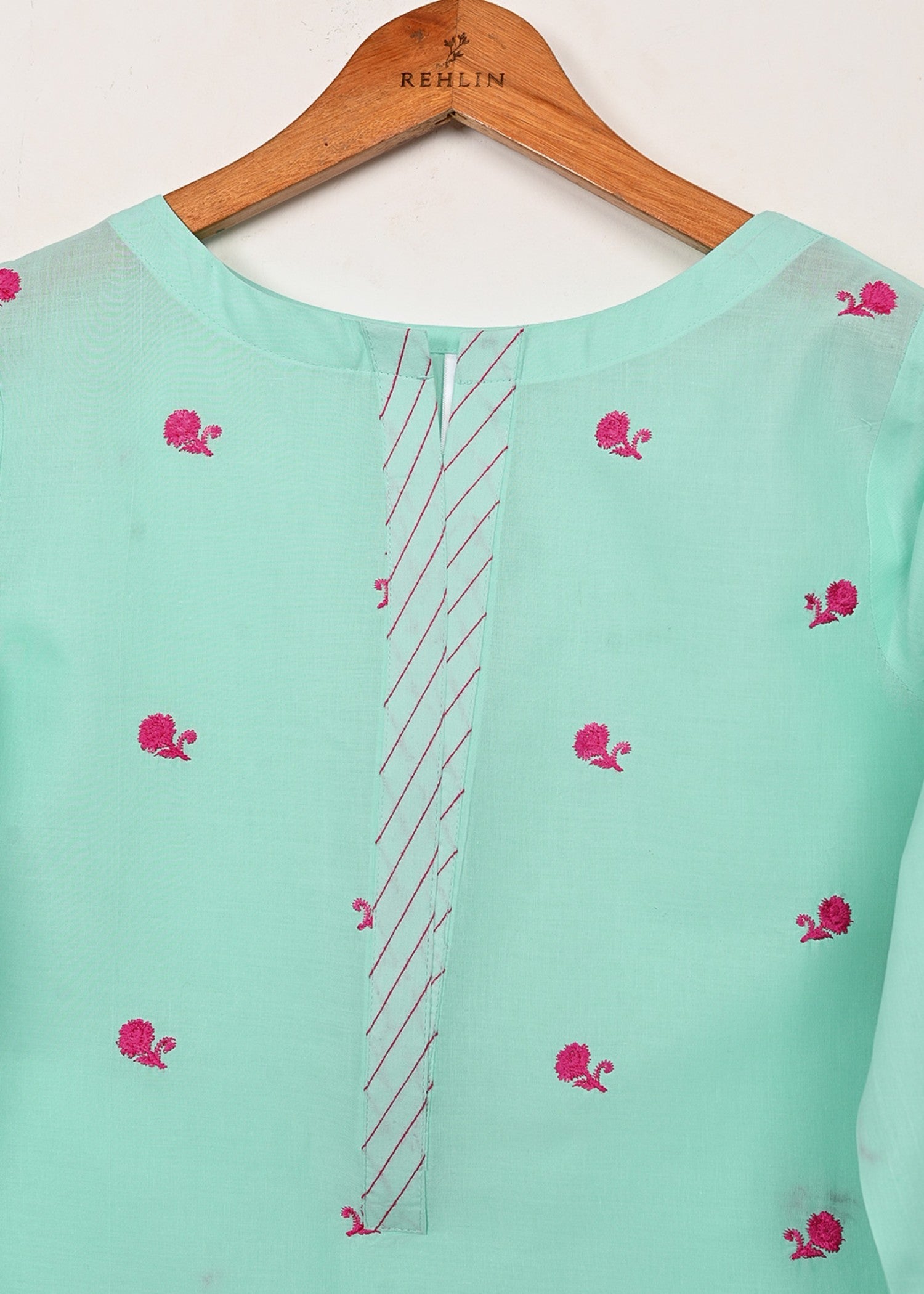 cambric Kurta Set in Aquamarine