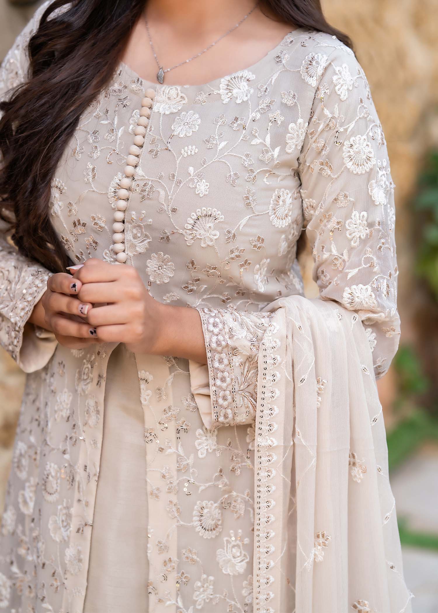 chiffon Maxi in Cream