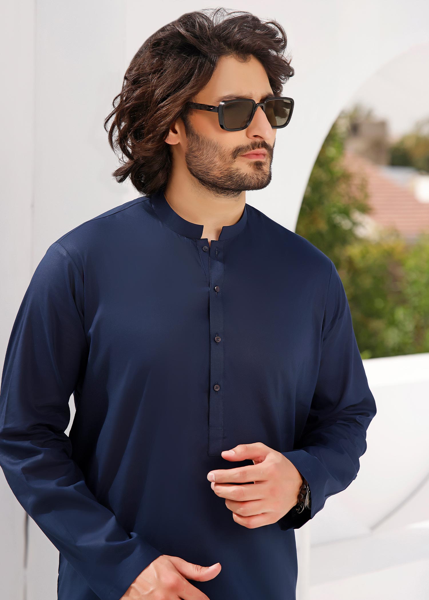 cotton Kurta Set in Navy blue by The Great Masters (TGM)