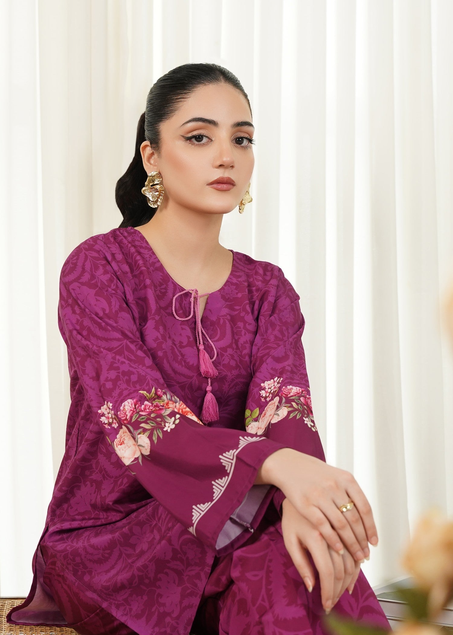 cambric Co Ord Sets in Plum purple