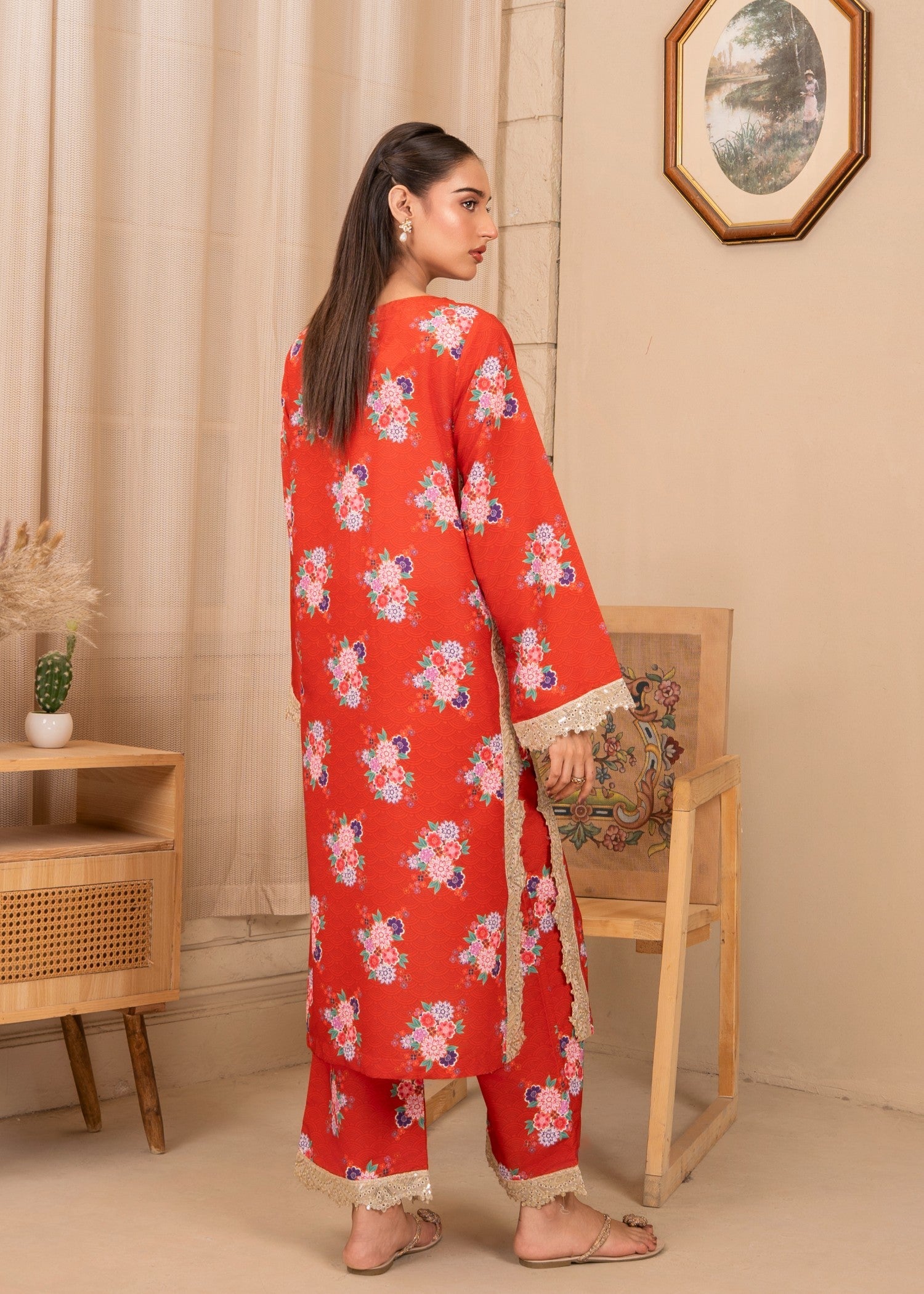 cambric cotton Co Ord Sets in Rust red
