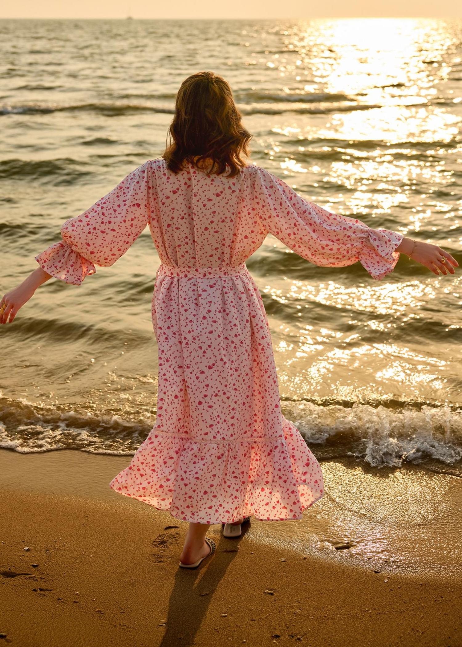 crepe Dress in Blush pink