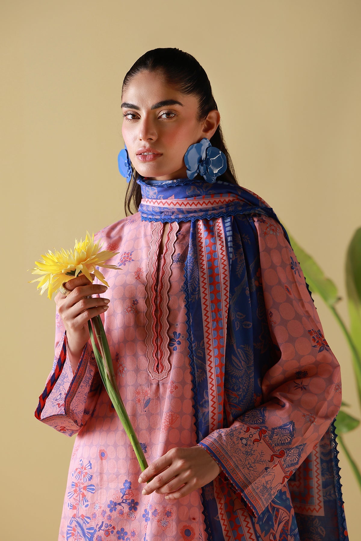 Mirha Lawn – Blush Cobalt