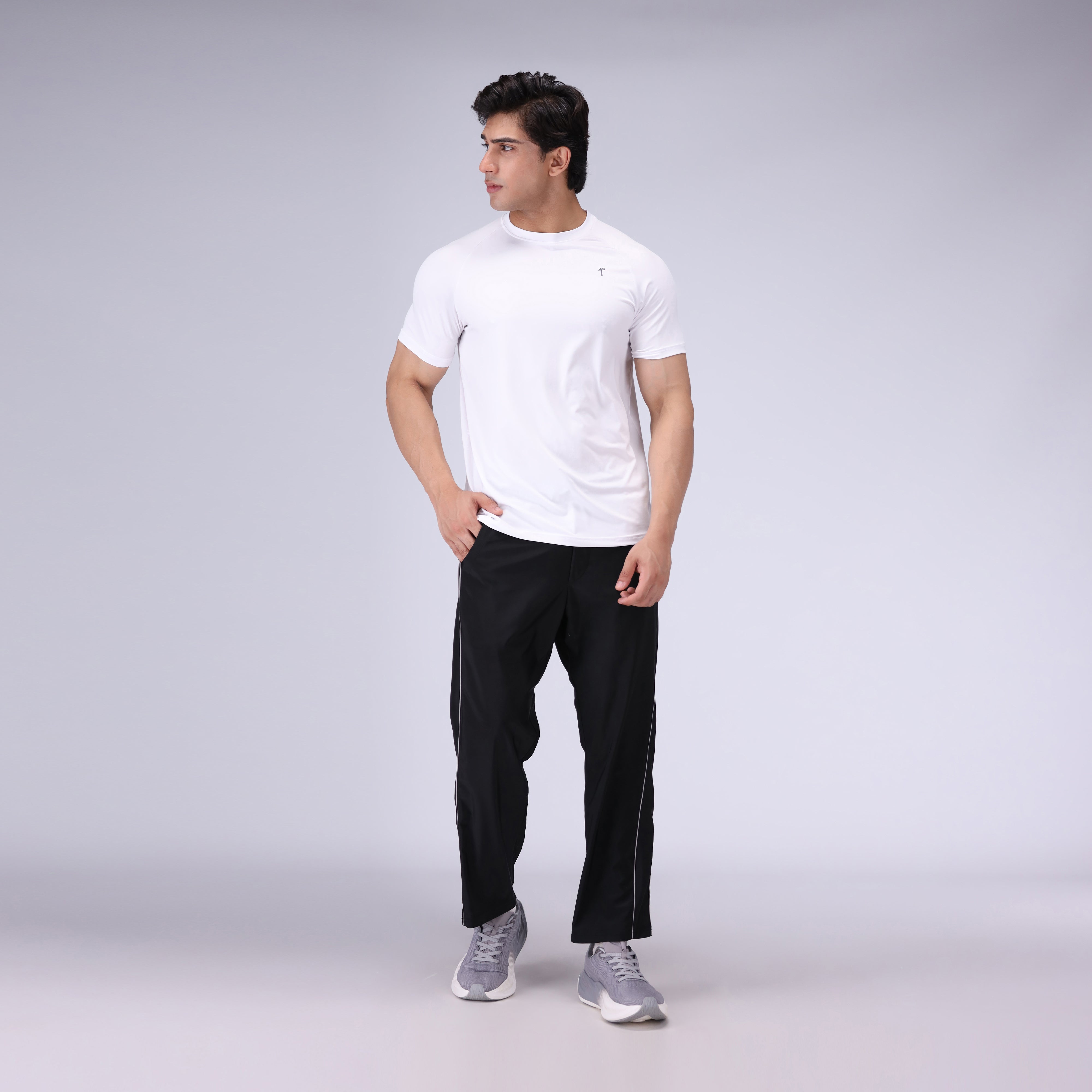 twill cotton T Shirt in White smoke