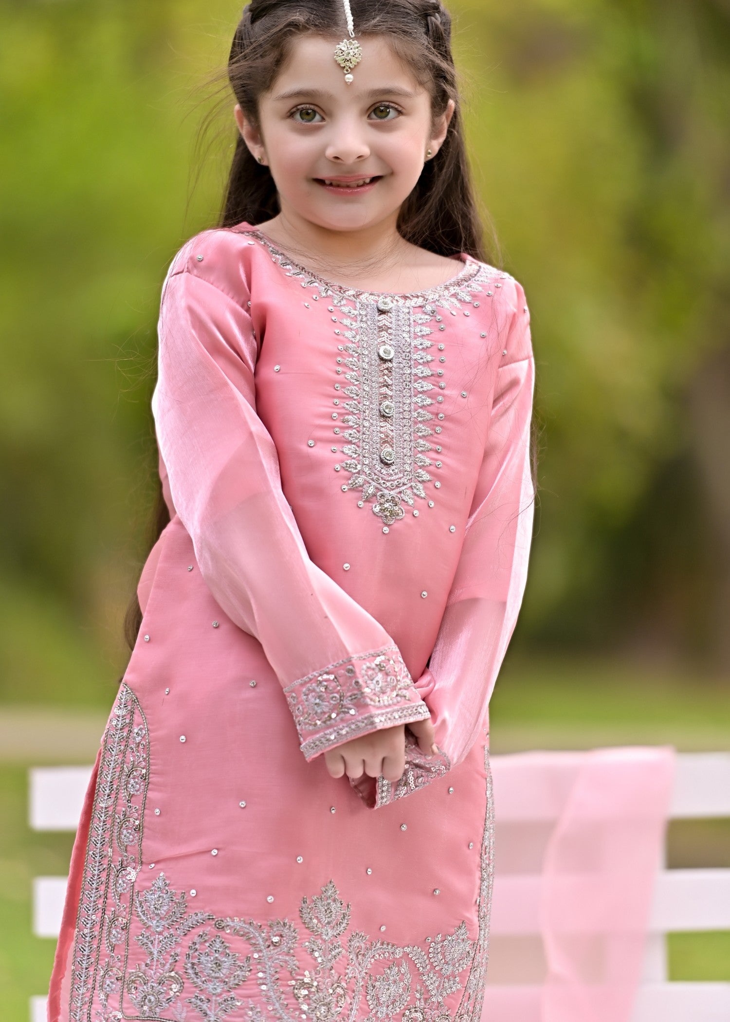 silk Gharara in Pink