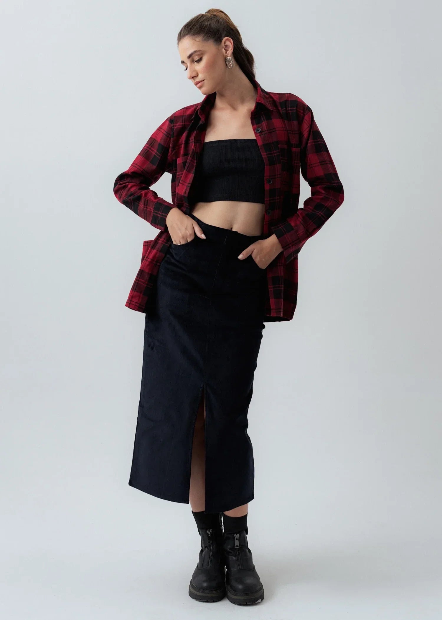 corduroy Skirt in Black