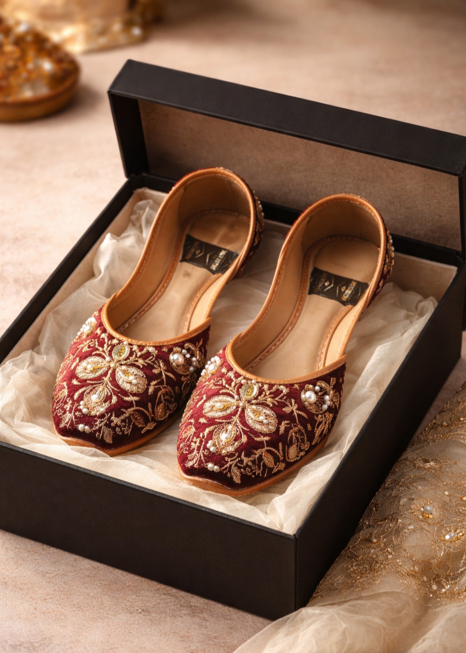 Khussa in Maroon by - High Quality Women Khussa VFP1214