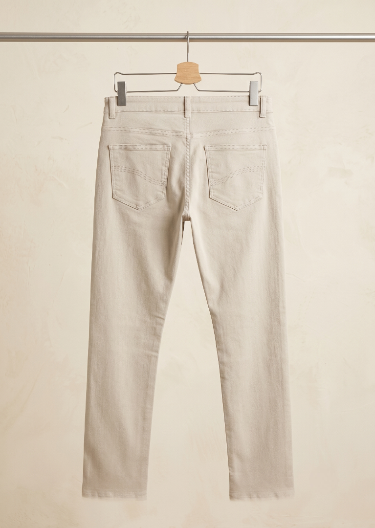 cotton satin Pants in Beige