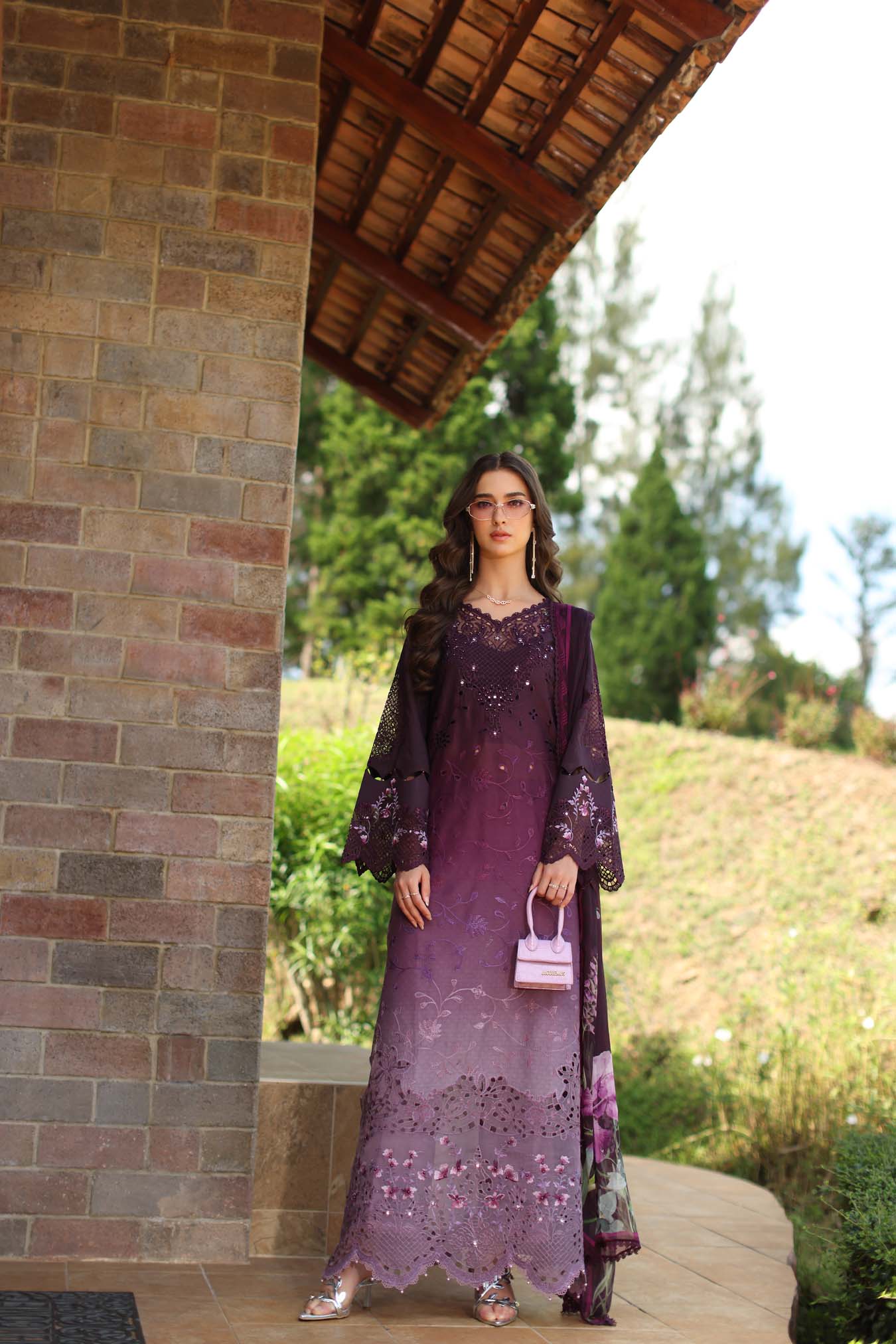 Luxury Eid Schiffli Laserkari Lawn – D4 - B - Seraphine