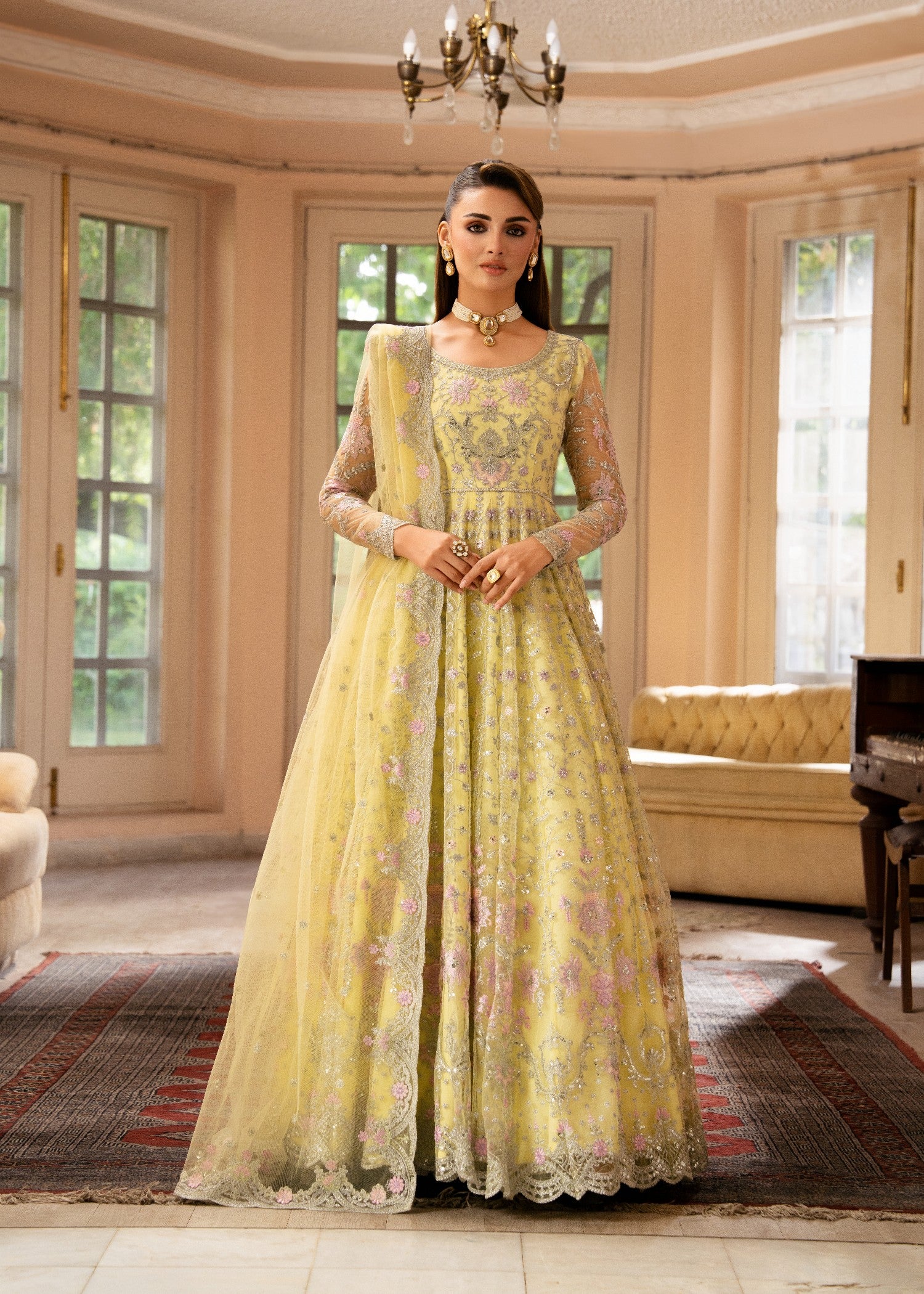 net Pishwas in Light yellow