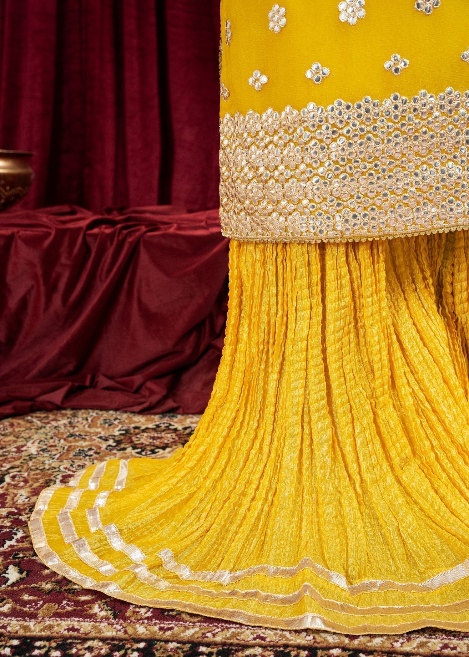chiffon Sharara in Mustard