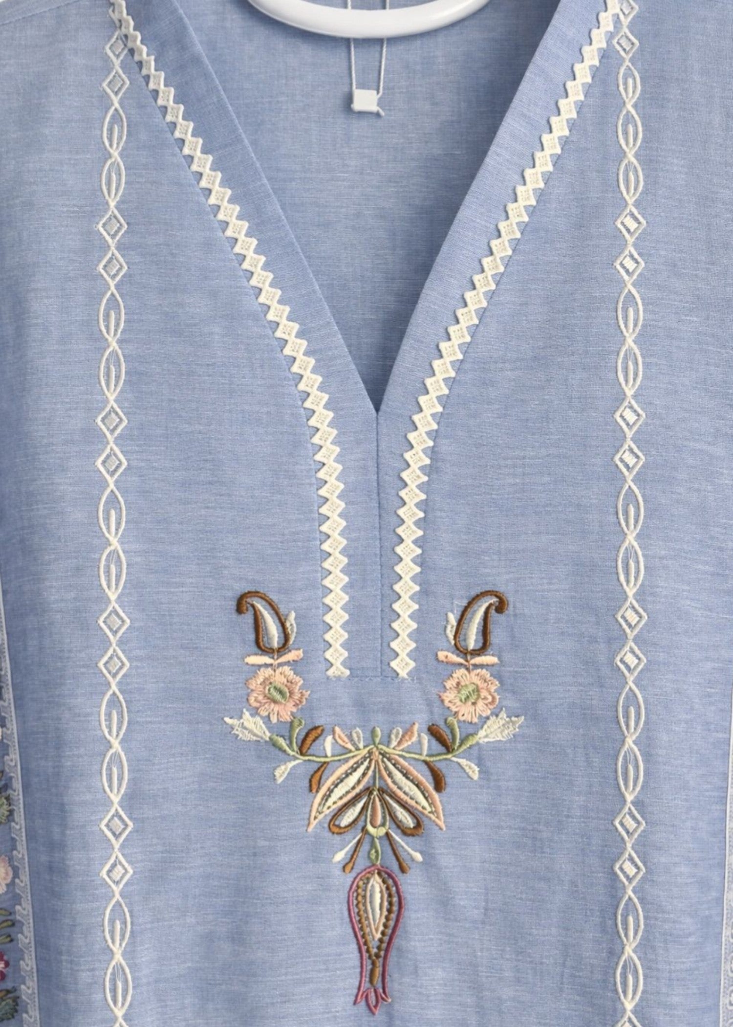 cotton krandi Kurta Set in Powder blue