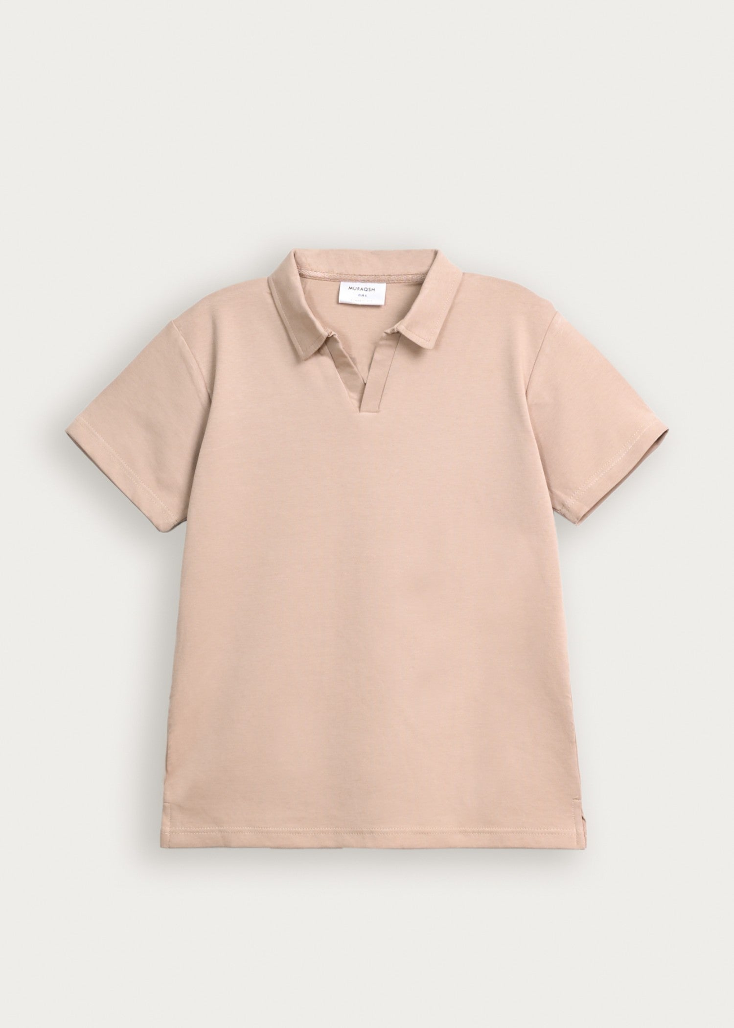 interlock knit Polo Shirt in Tea rose pink