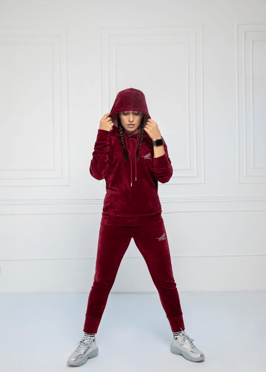 terry Tracksuit in Maroon