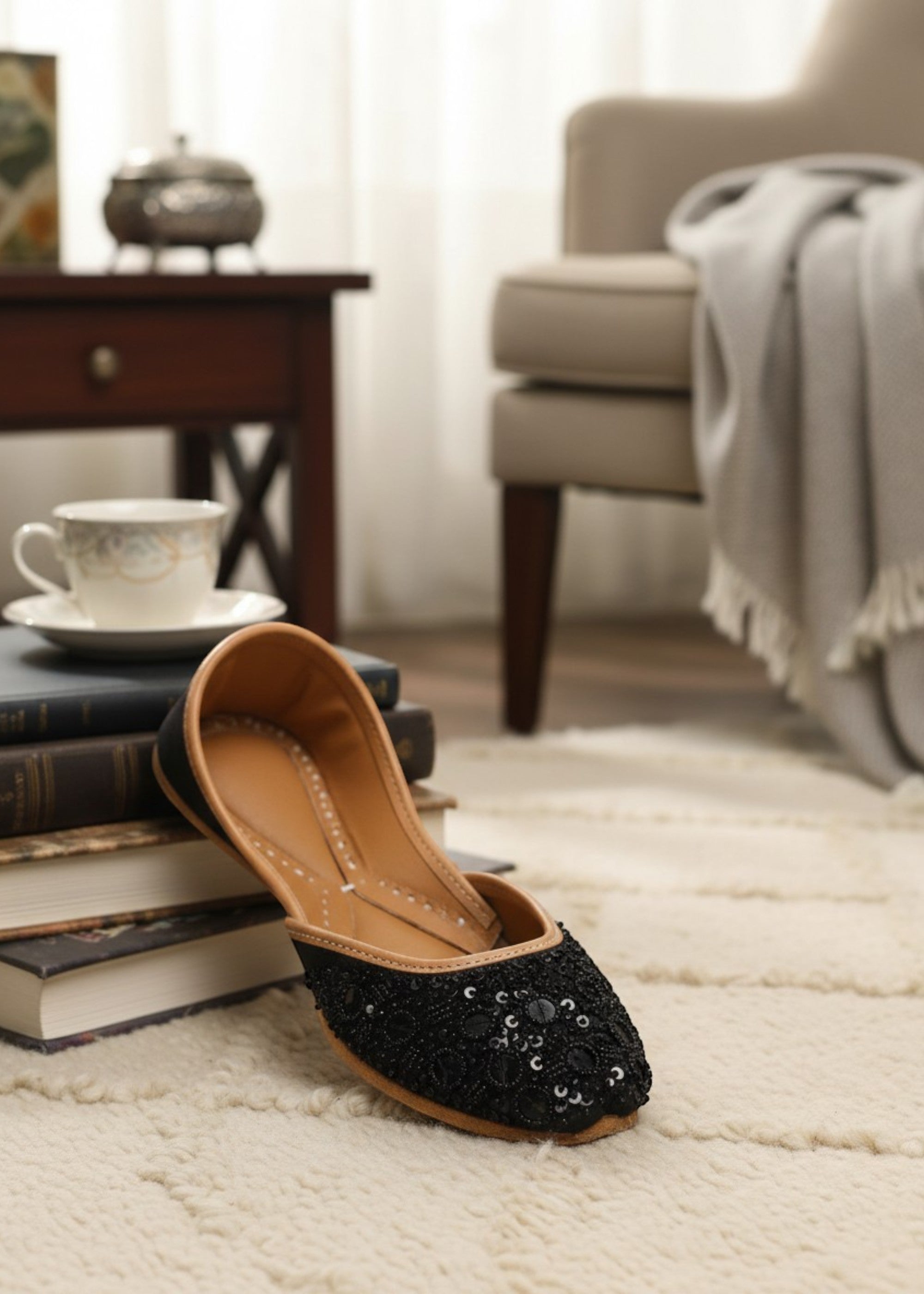 Khussa in Black by - High Quality Women Khussa QPC3149