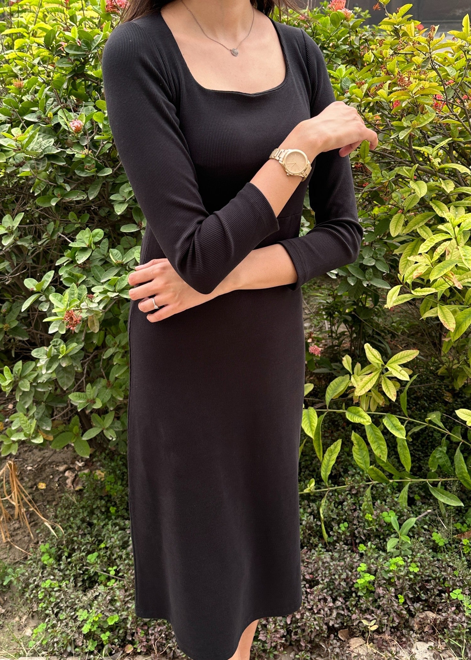 cotton viscose Dress in Black