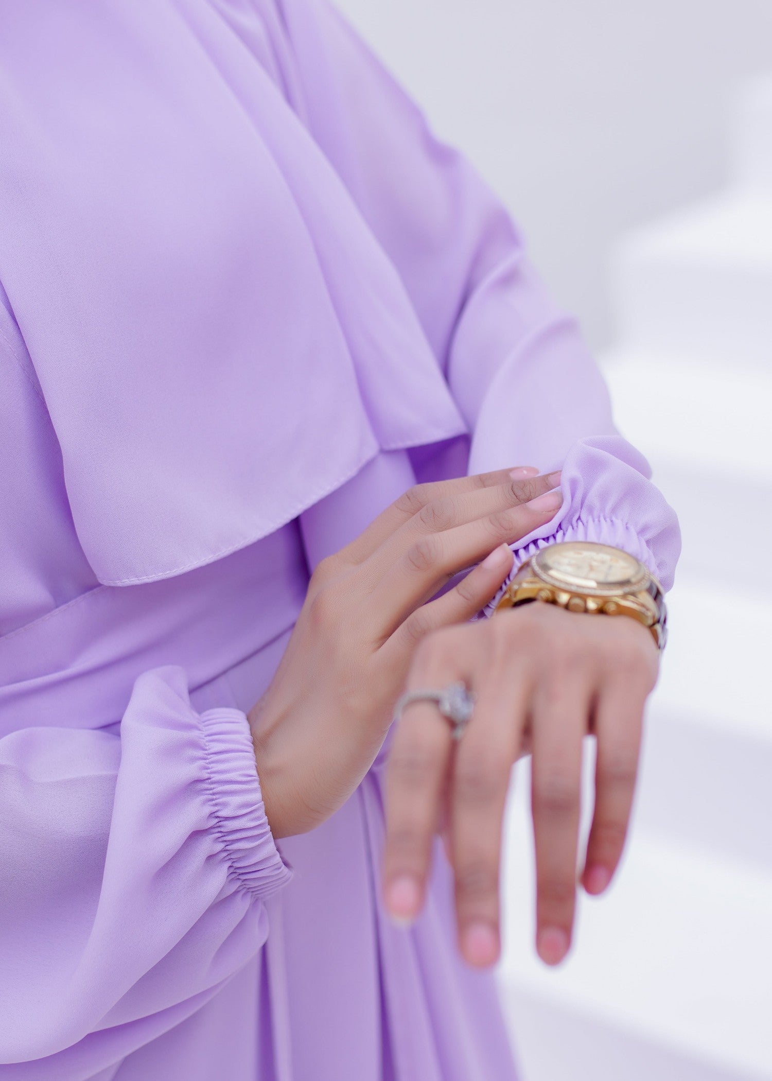 georgette Abaya in Lilac