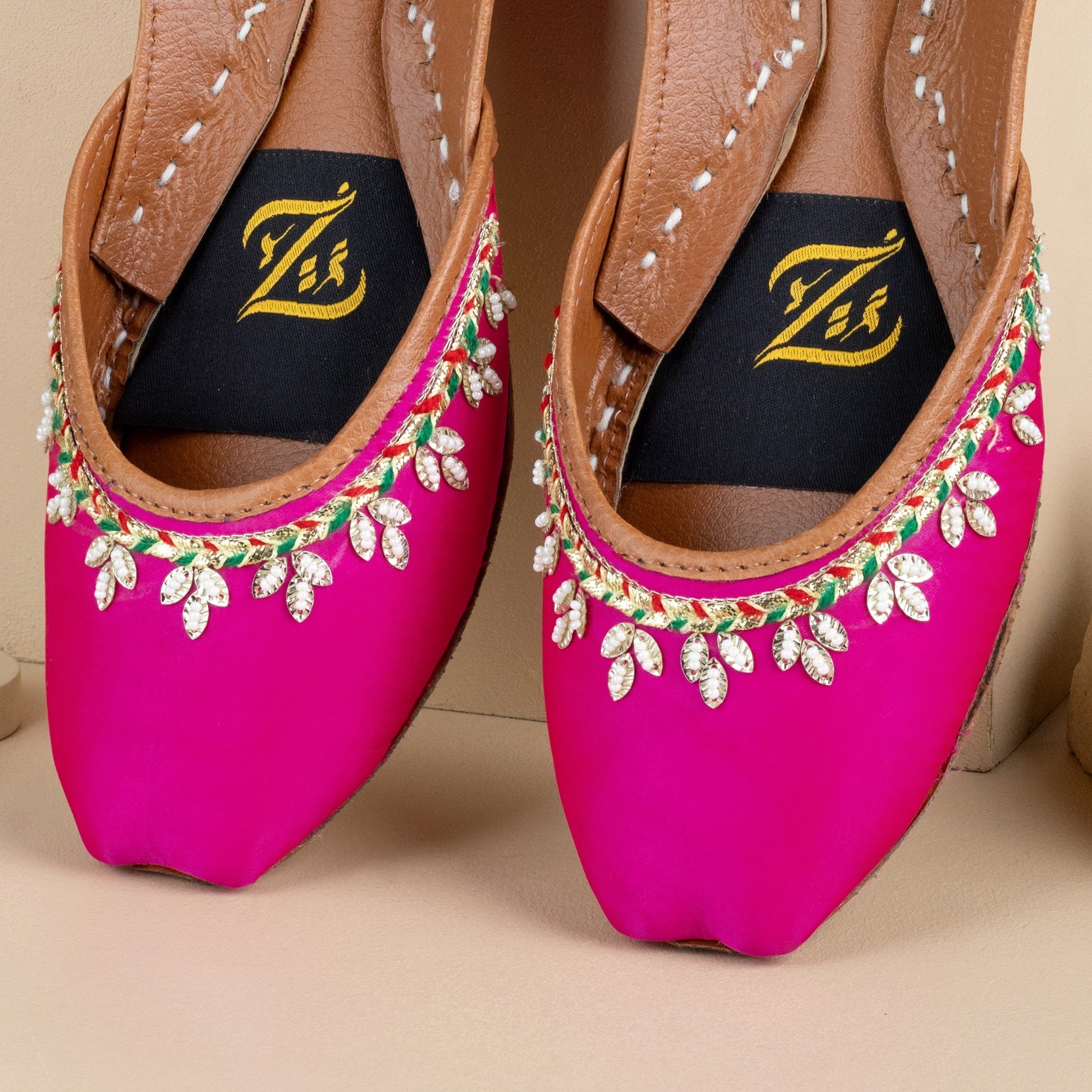 Khussa in Hot pink by - High Quality Women Khussa AHB6159