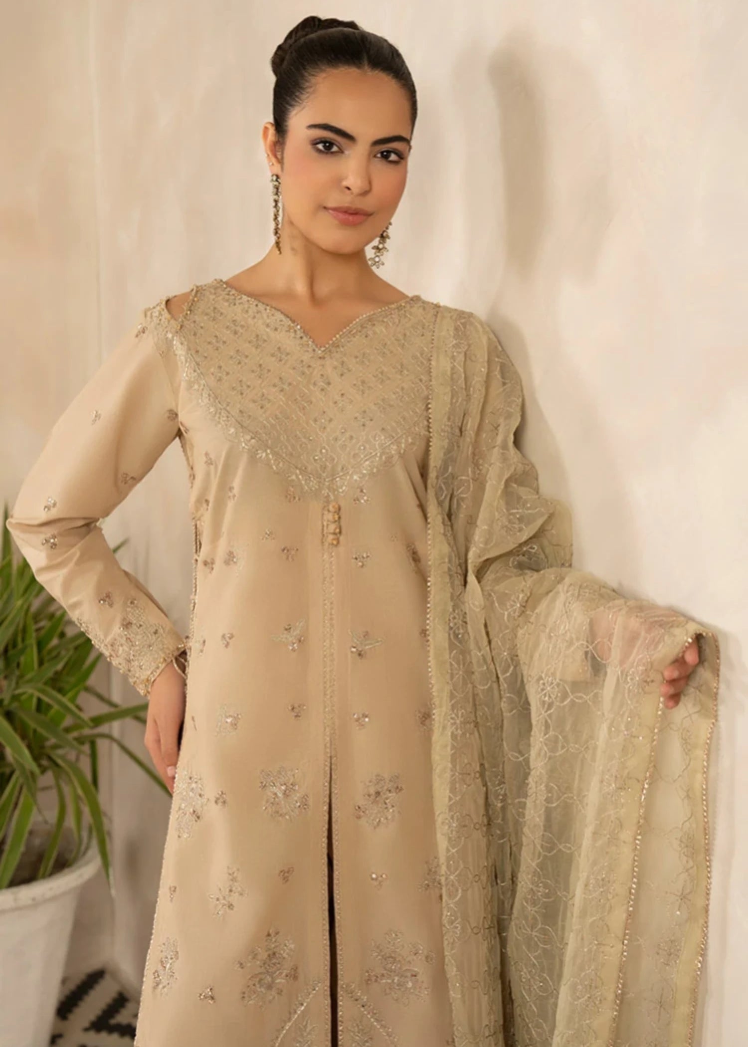 cambric Sharara in Off-white