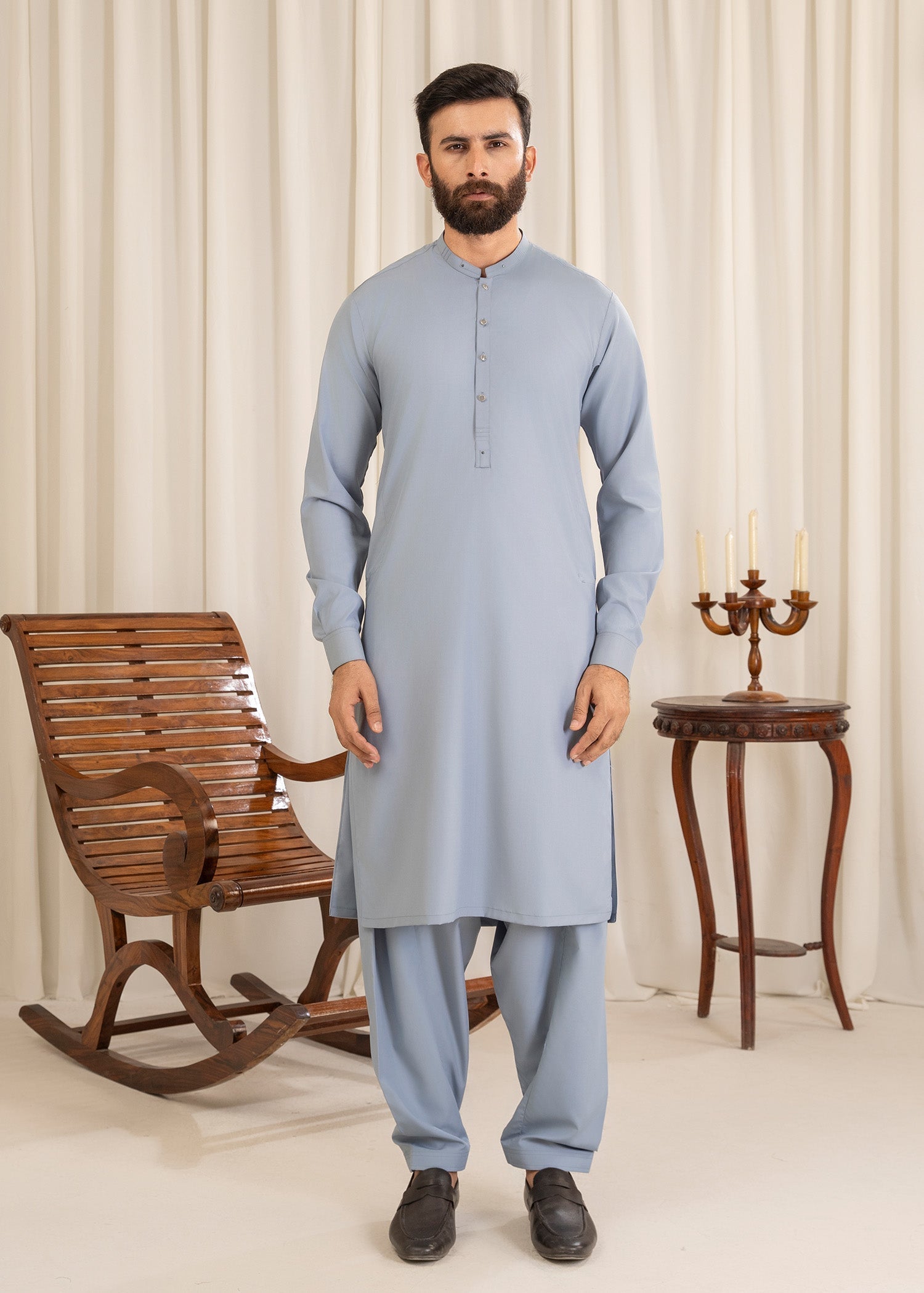 wash & wear Shalwar Kameez in Light blue by Buraq