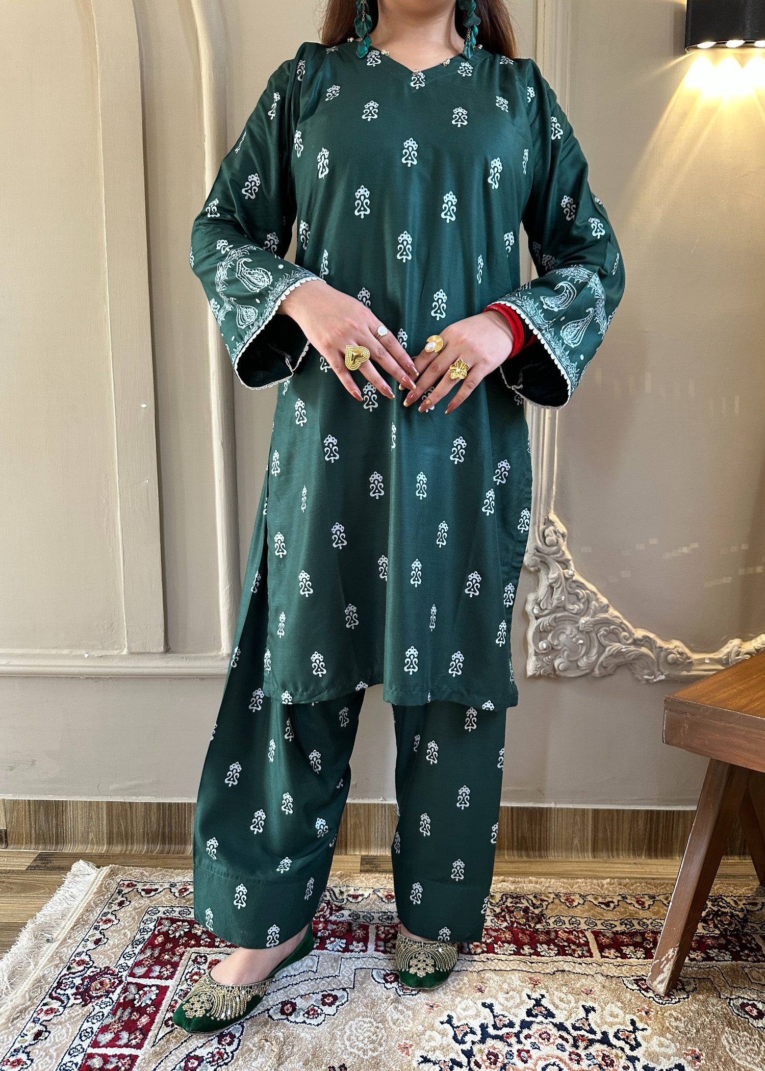 arabic lawn Co Ord Sets in Green