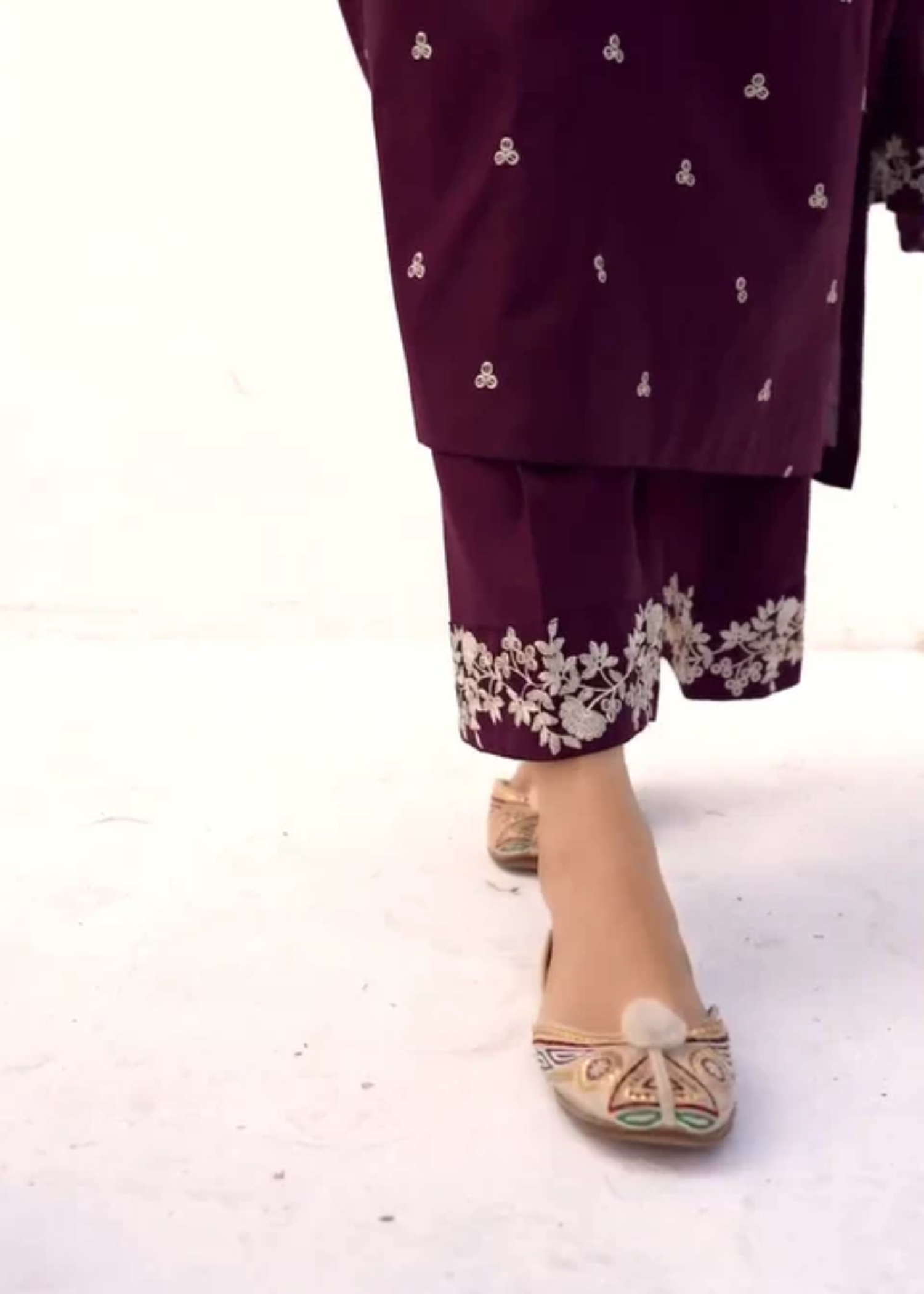 linen Kurta Set in Plum