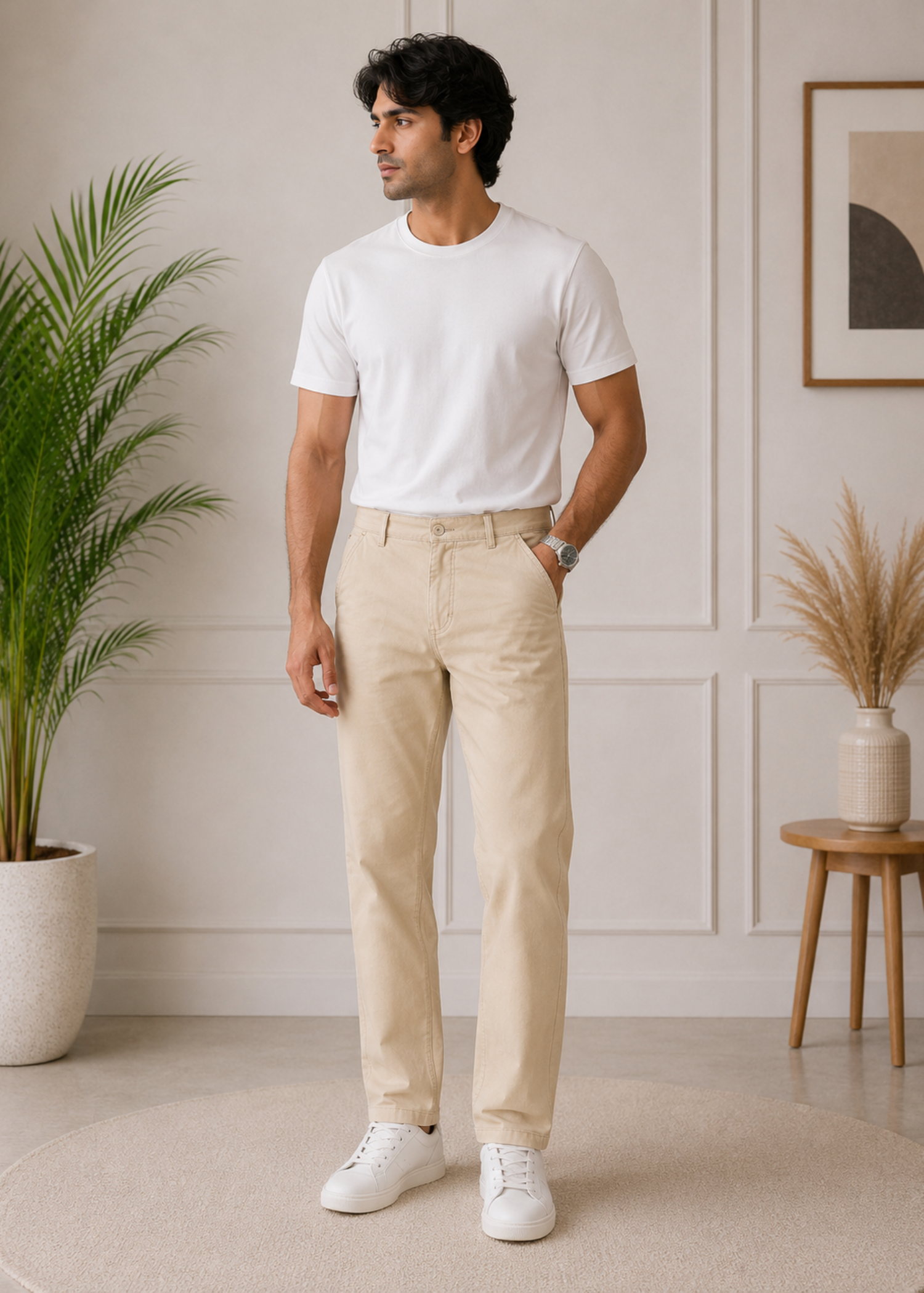 cotton Pants in Beige by Sanifits