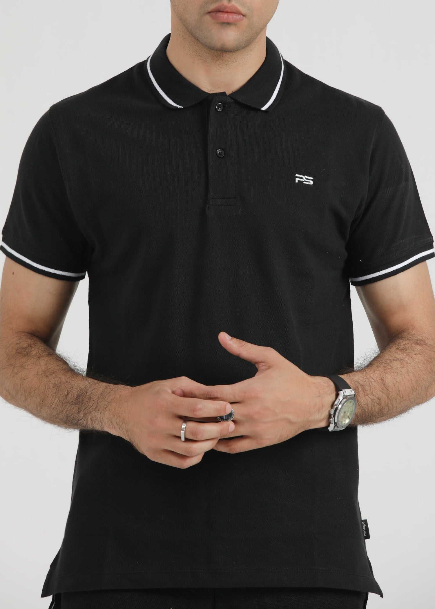 porque/pique Polo Shirt in Black