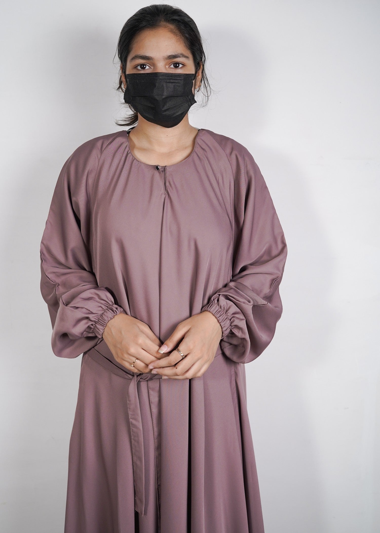 georgette silk Abaya in Mauve