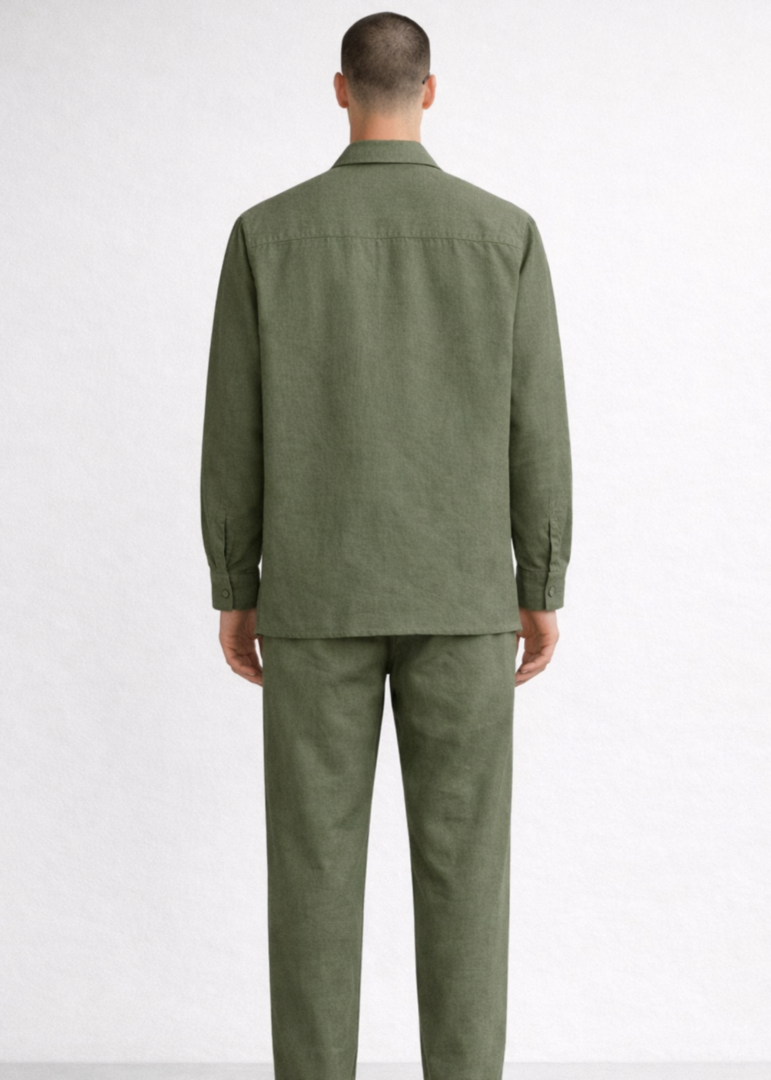 cotton linen Casual Shirt in Olive green
