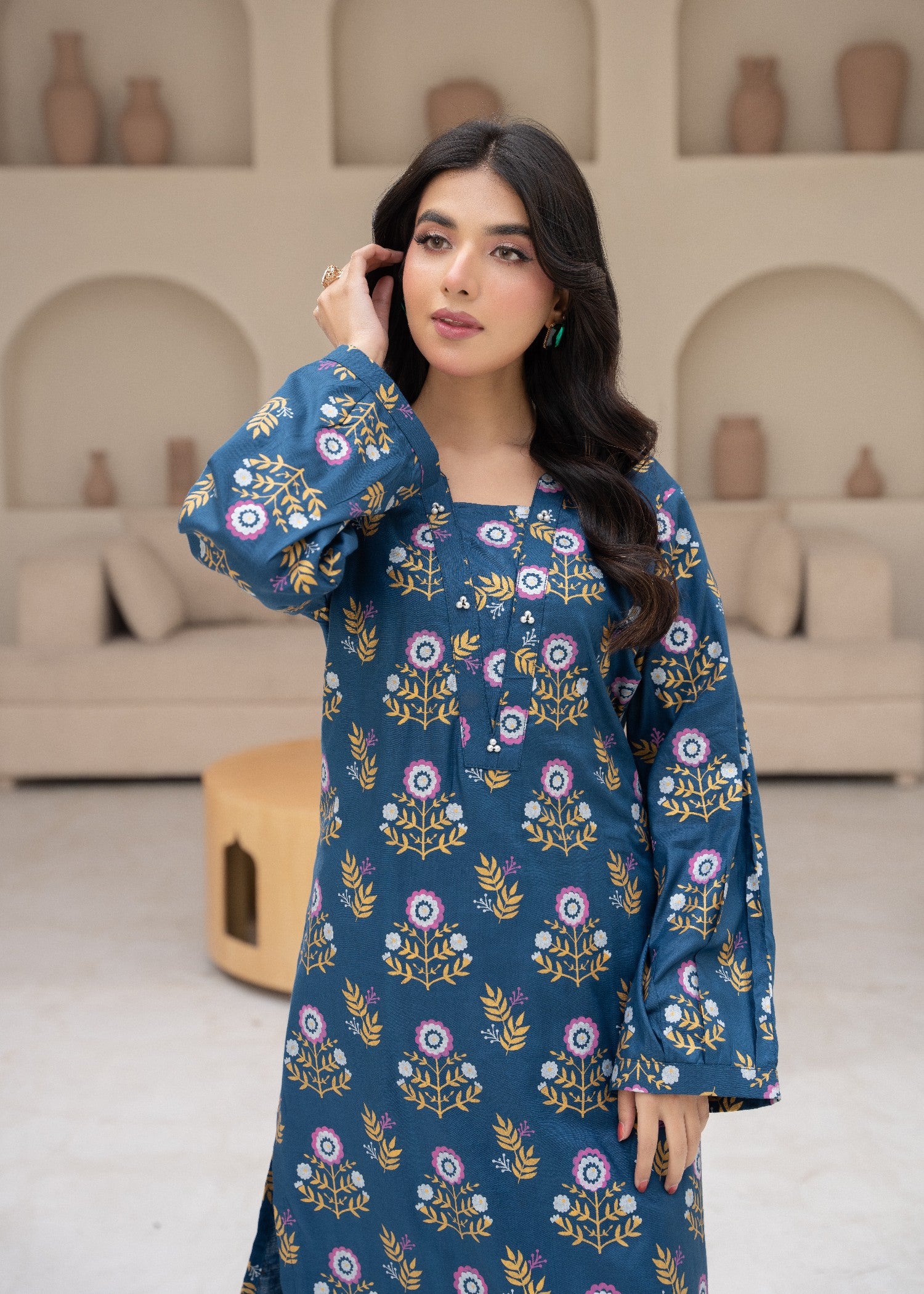 linen Co Ord Sets in Steel blue