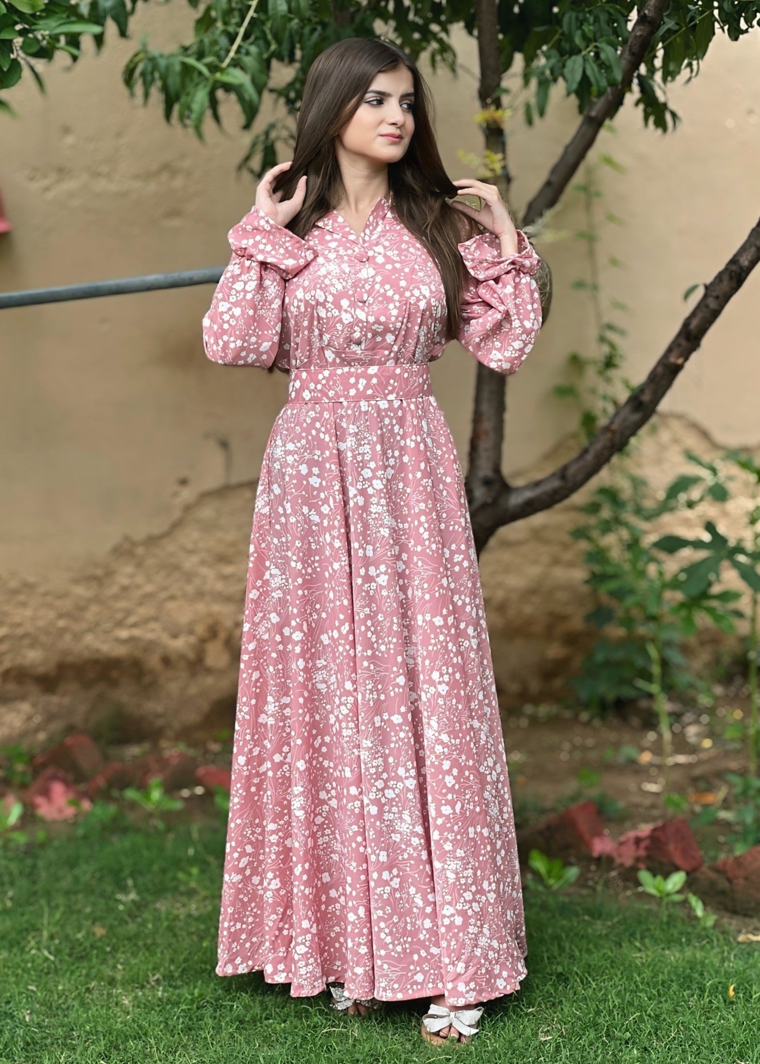 georgette Frock in Pink