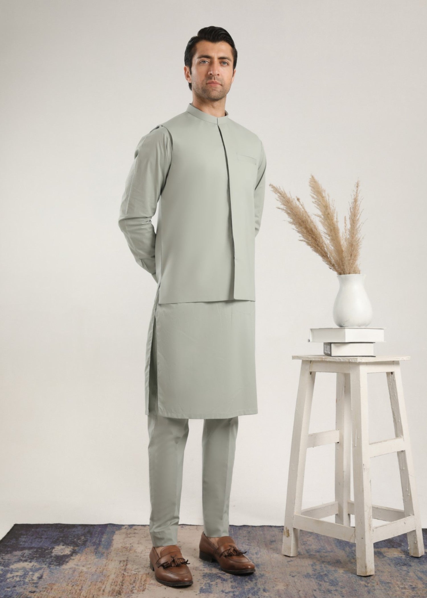 cotton Waistcoat in Ash grey