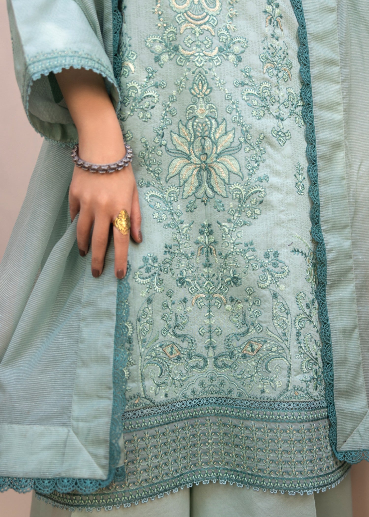 jacquard Unstitched in Pastel green