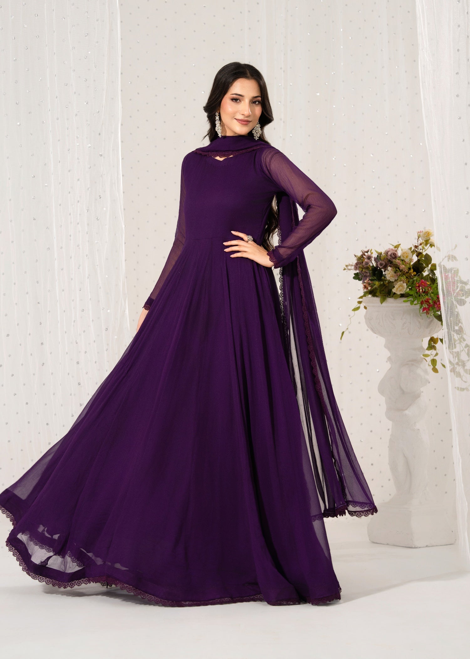 chiffon Maxi in Purple rain