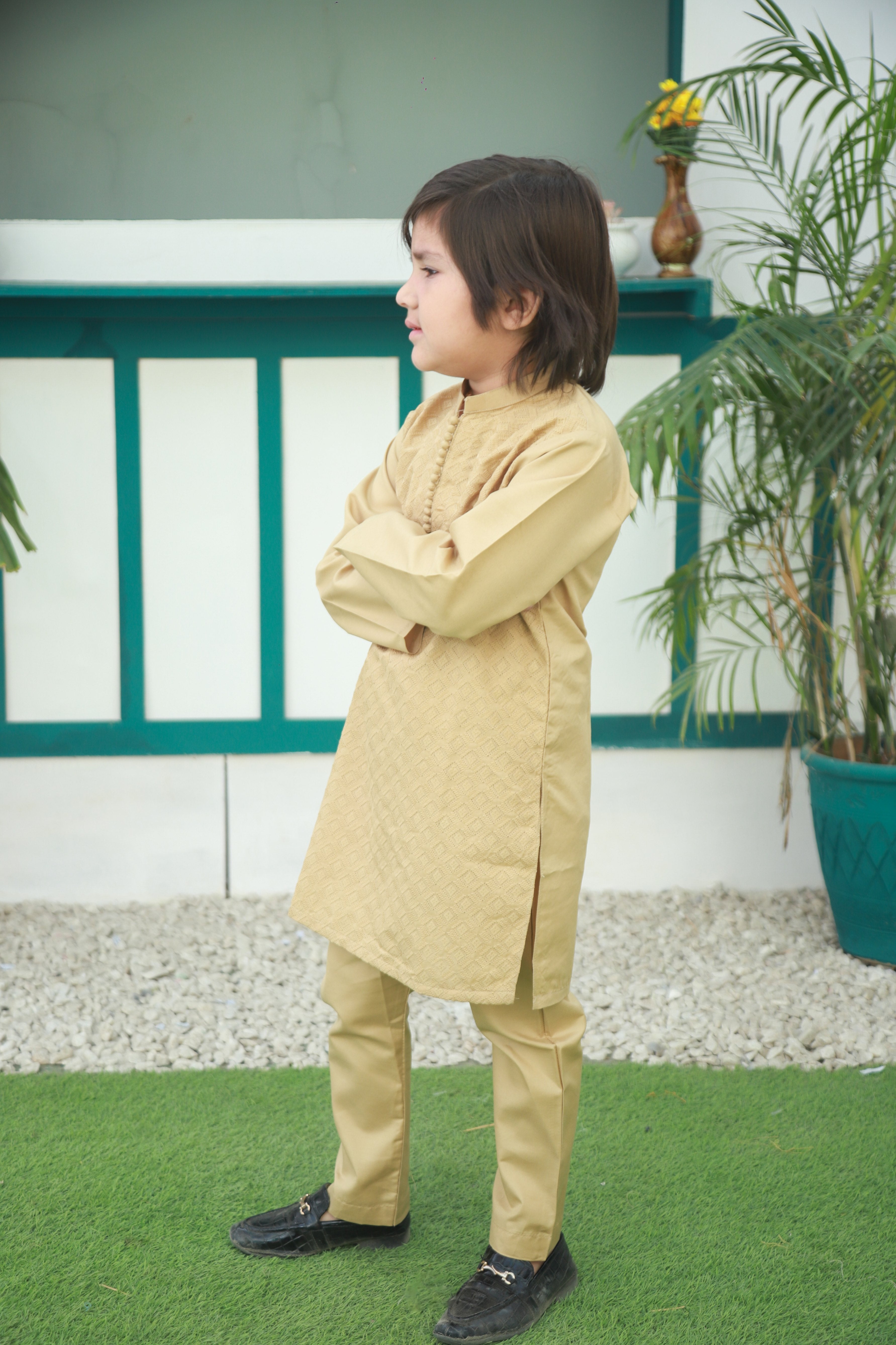 cotton Kurta Set in Butter