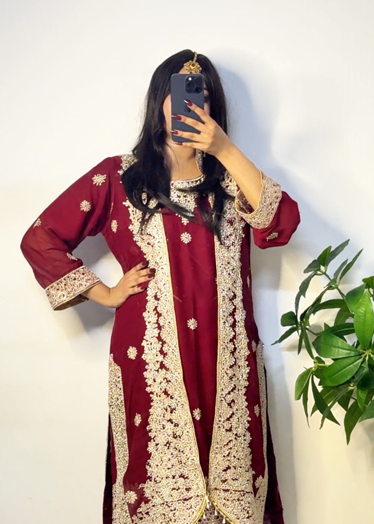 chiffon Gown in Blood red