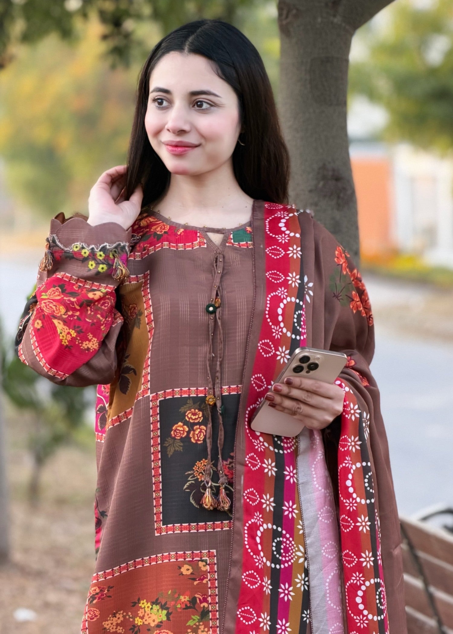 jacquard viscose Kurta Set in Multi