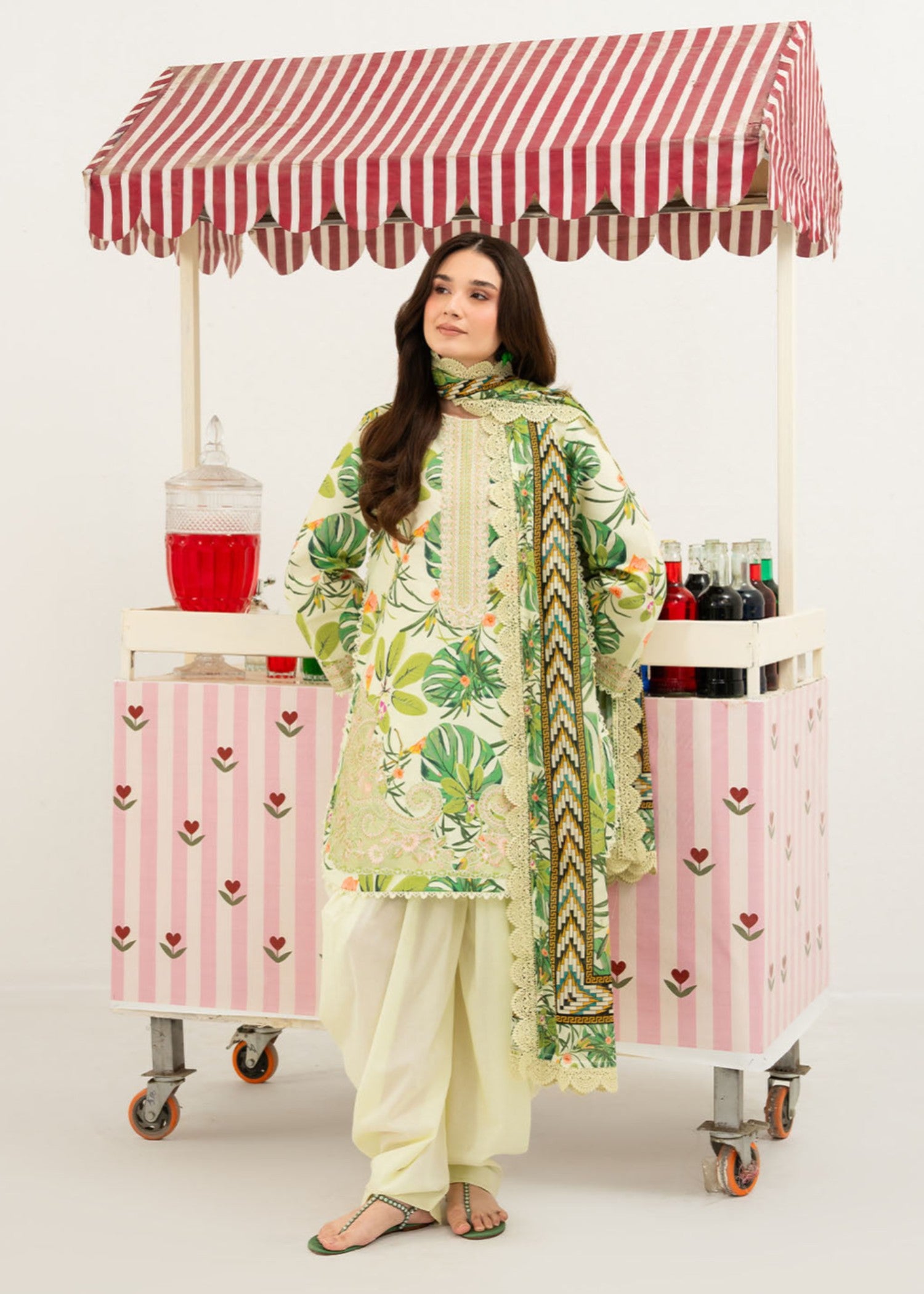 lawn Unstitched in Light yellow