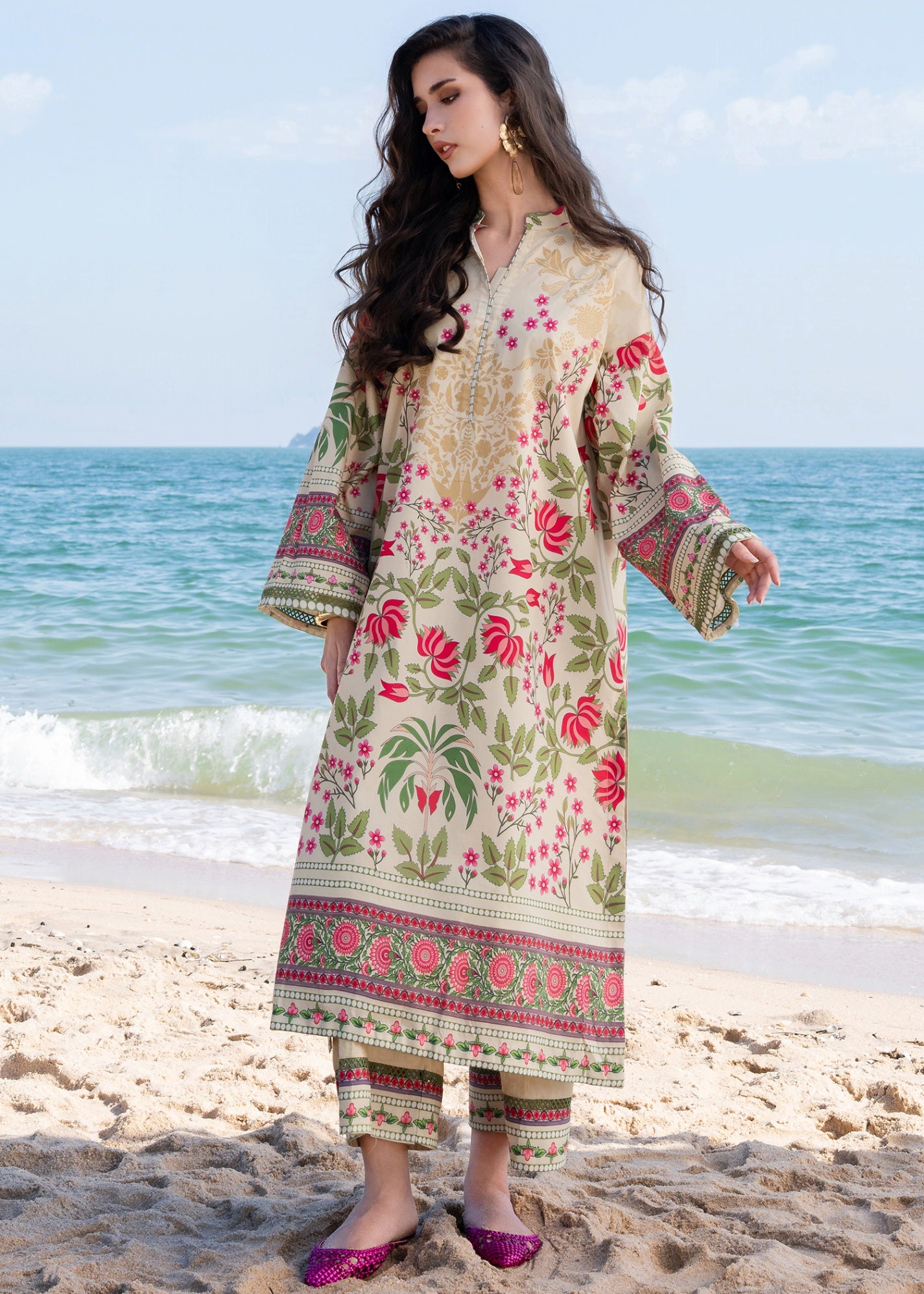 silk grip Kurta Set in Multi