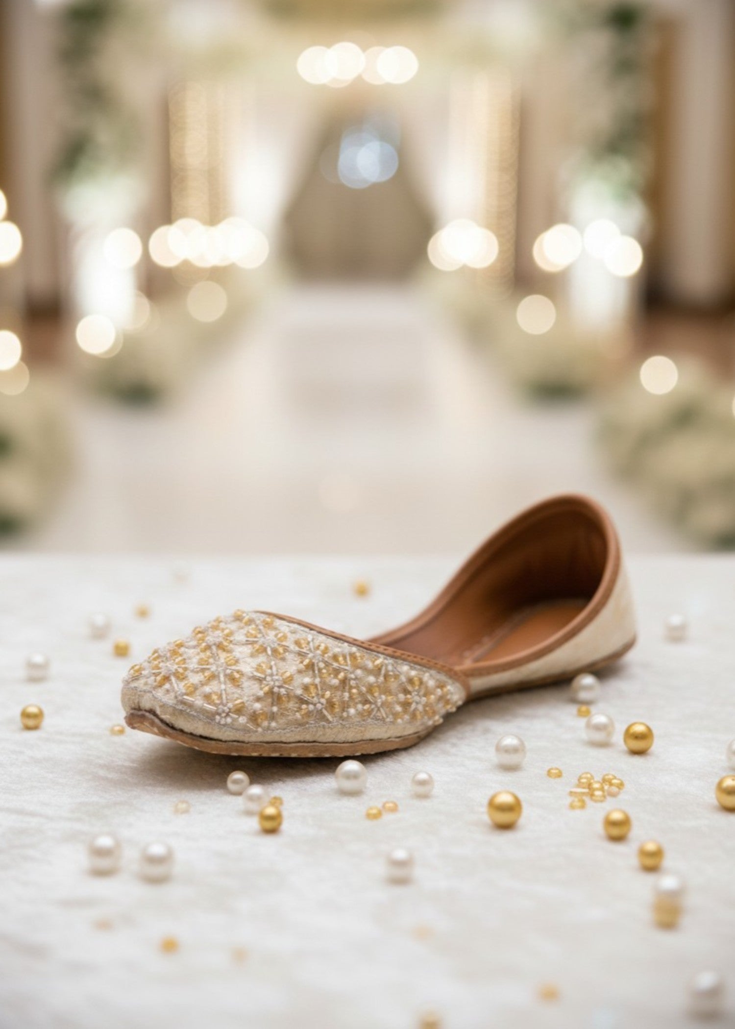 Khussa in Ivory by - High Quality Women Khussa PZK1054