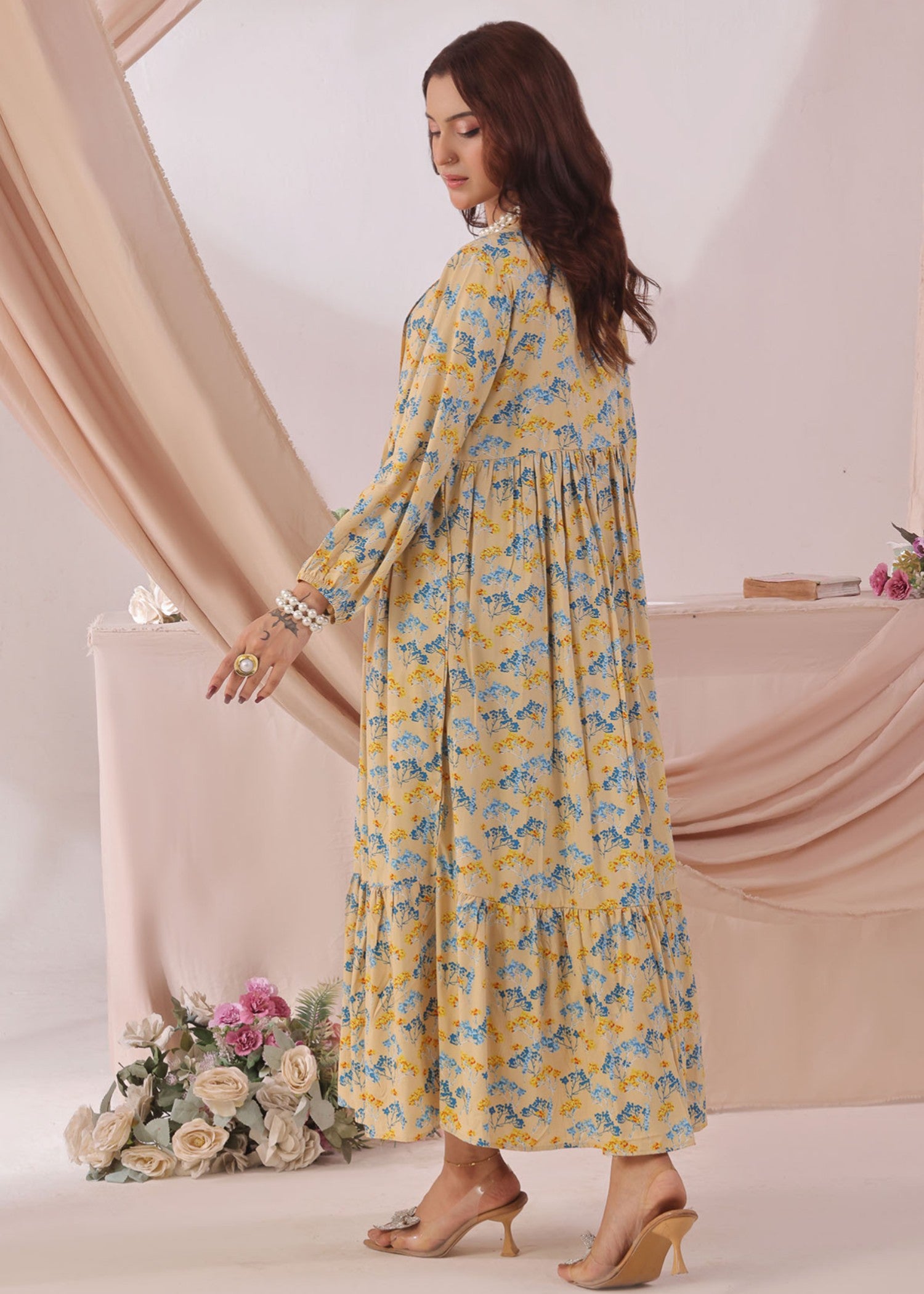 linen Dress in Beige