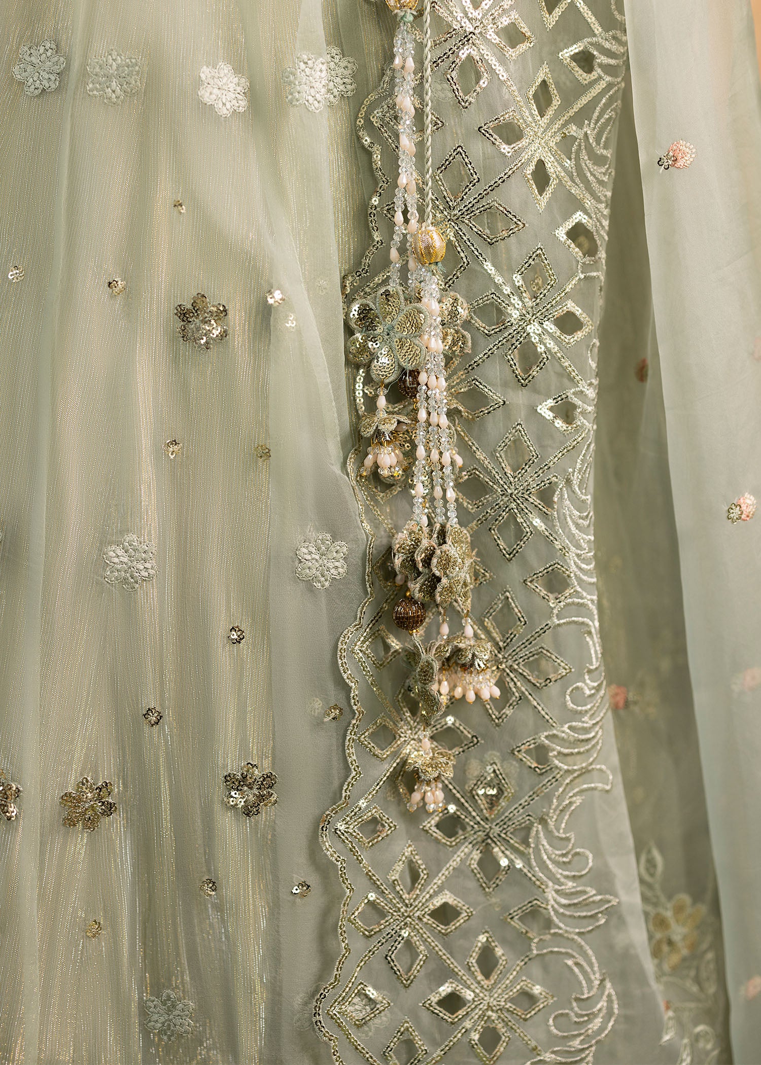 organza Maxi in Pistachio green