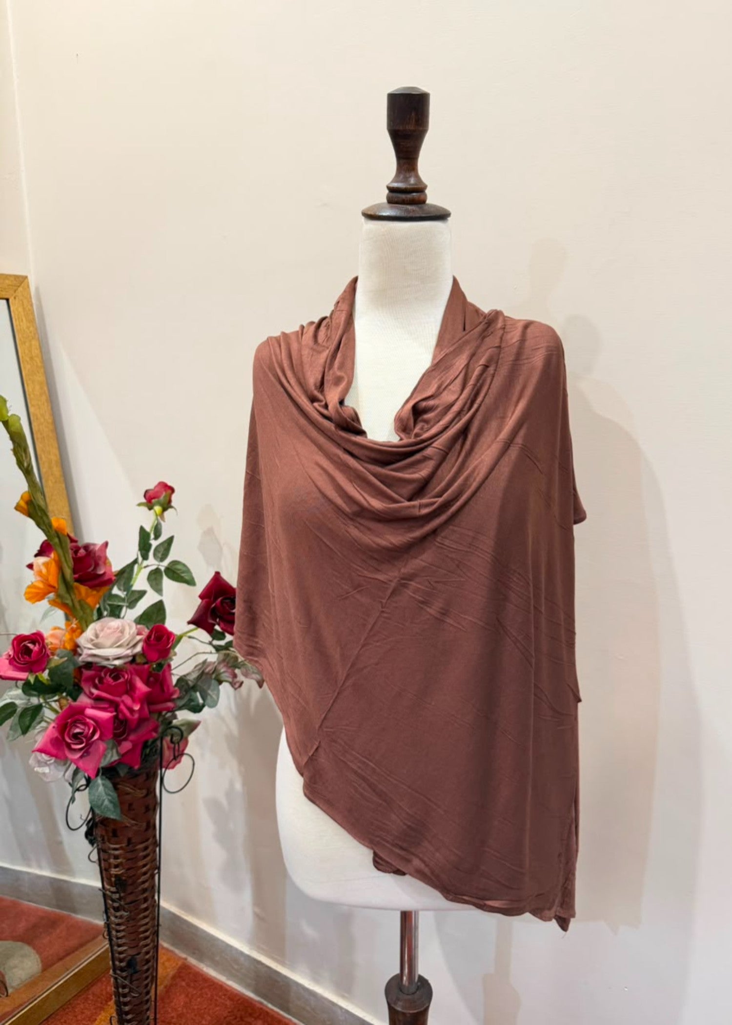 jersey knit Hijab in Hazelwood brown