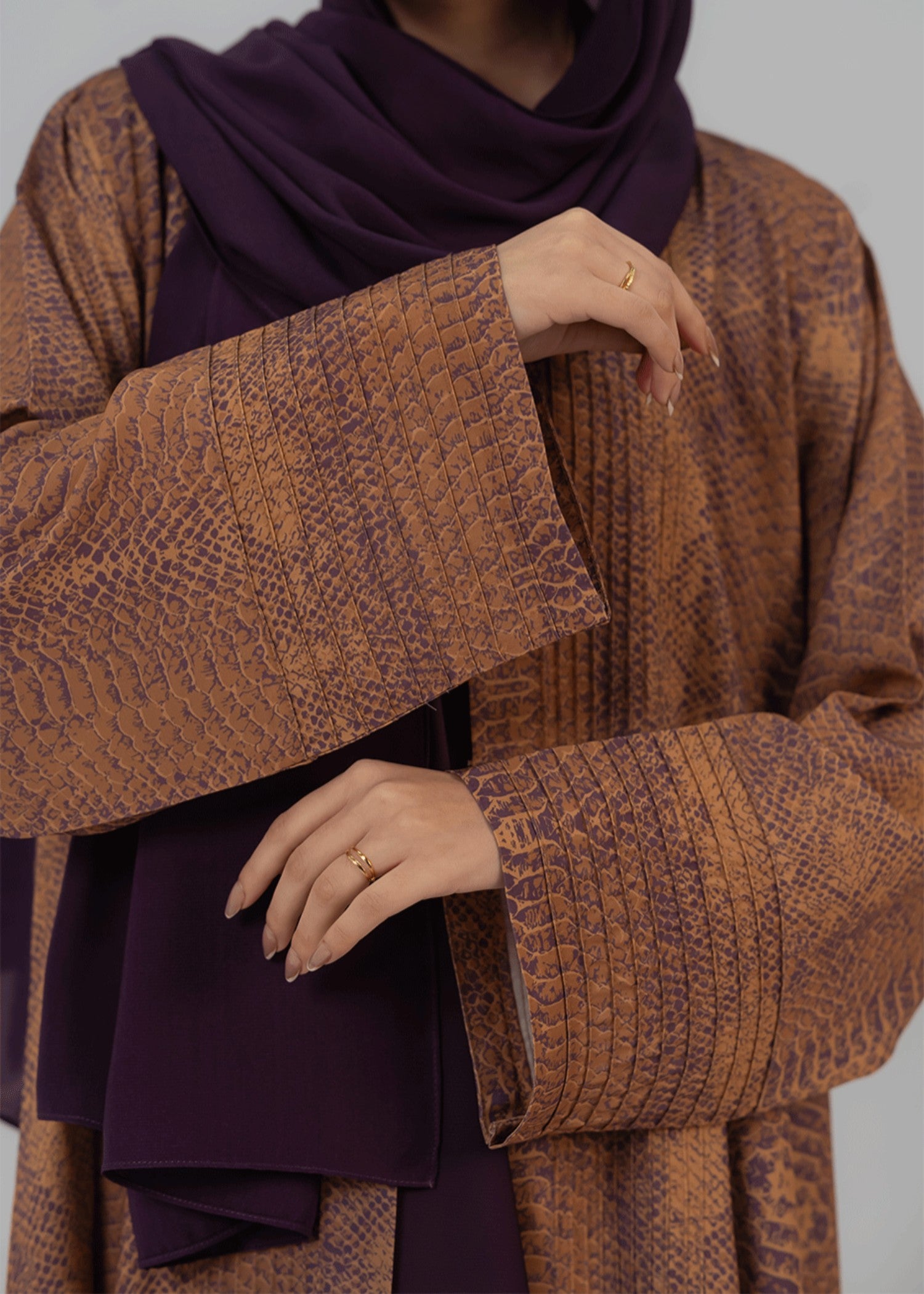 chiffon Abaya in Camel brown