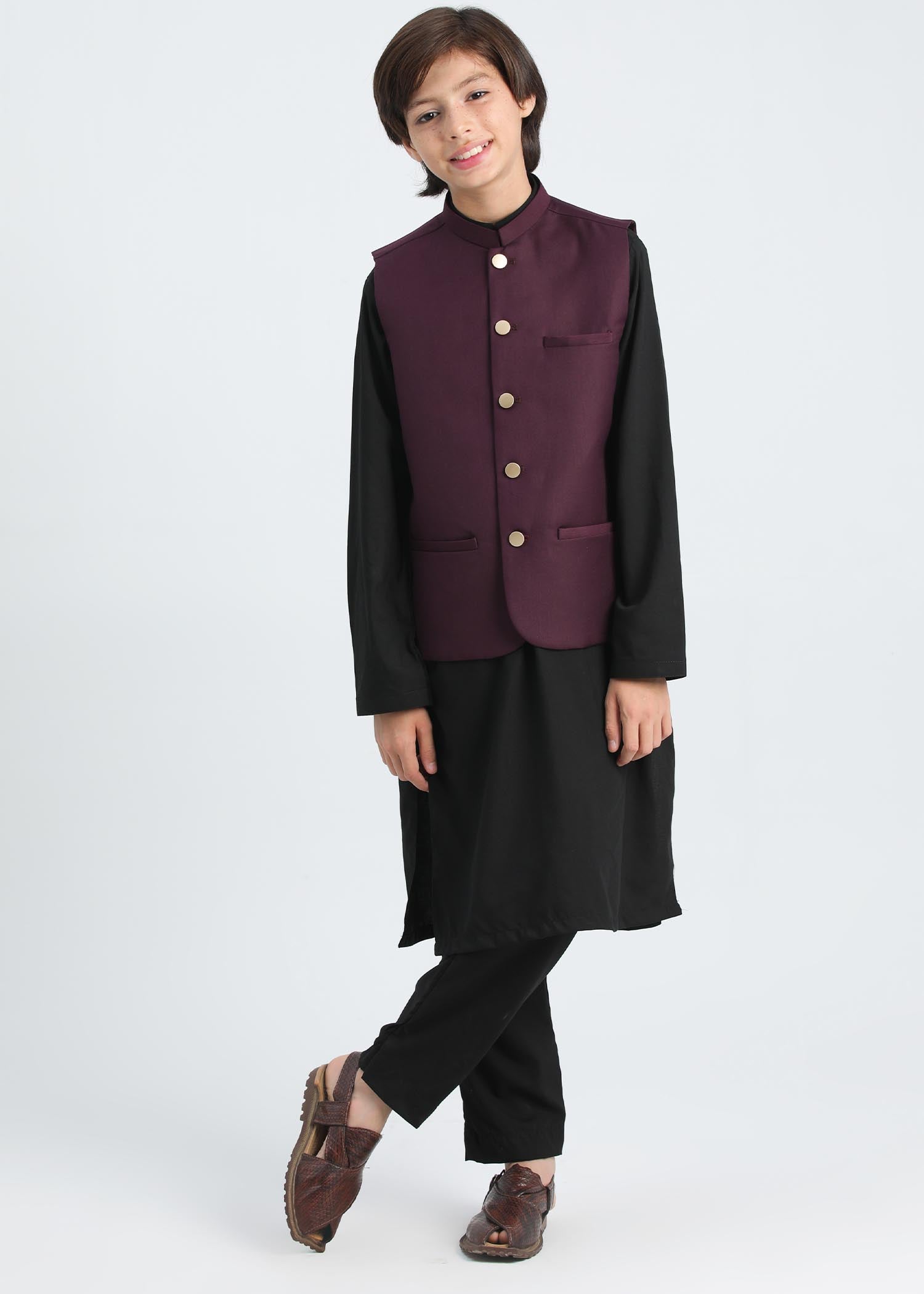 suiting Waistcoat in Purple, black