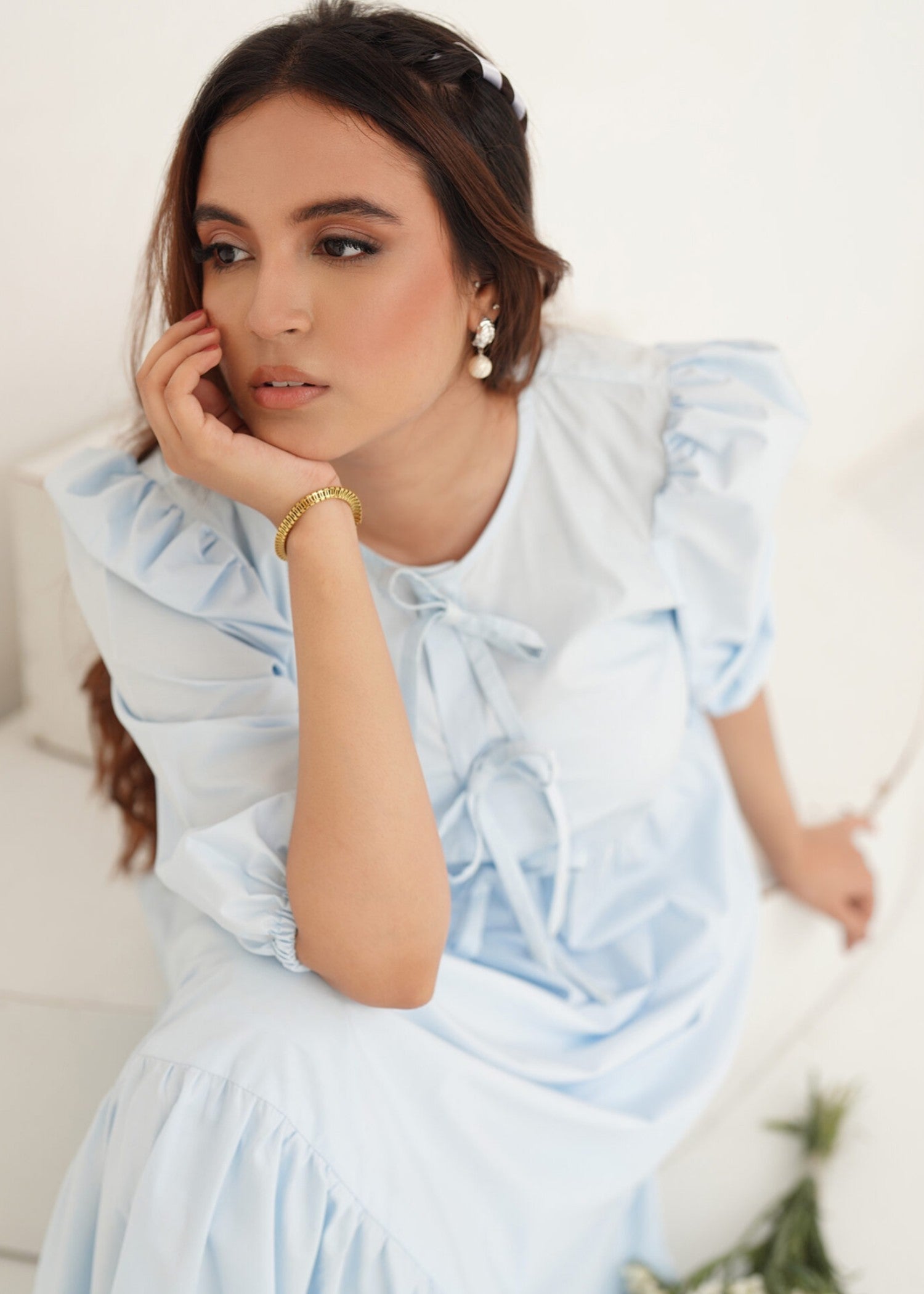 cotton Dress in Ice blue