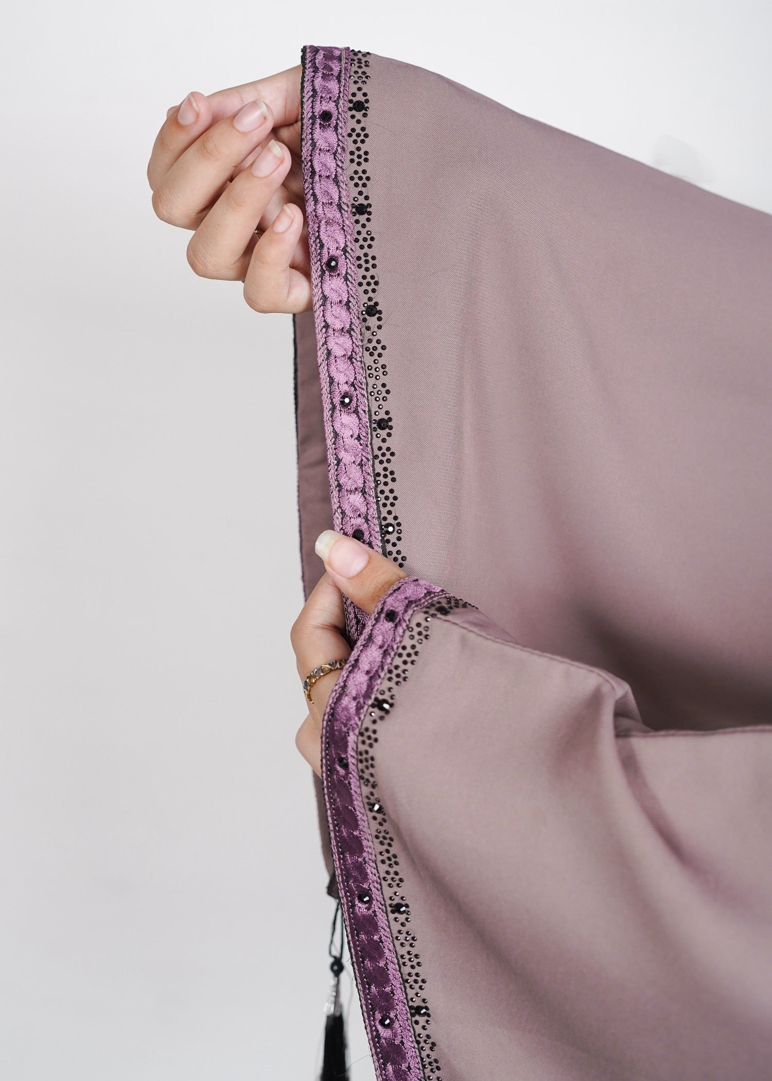 georgette silk Abaya in Beige