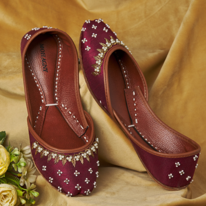 Khussa in Maroon by - High Quality Women Khussa FLT9327