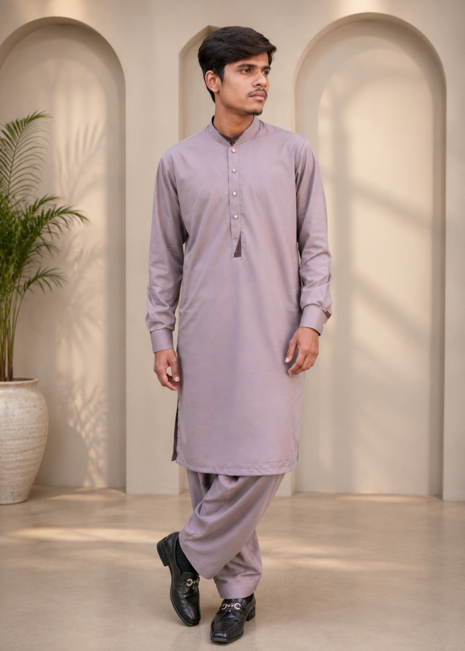 wash & wear Shalwar Kameez in Mauve